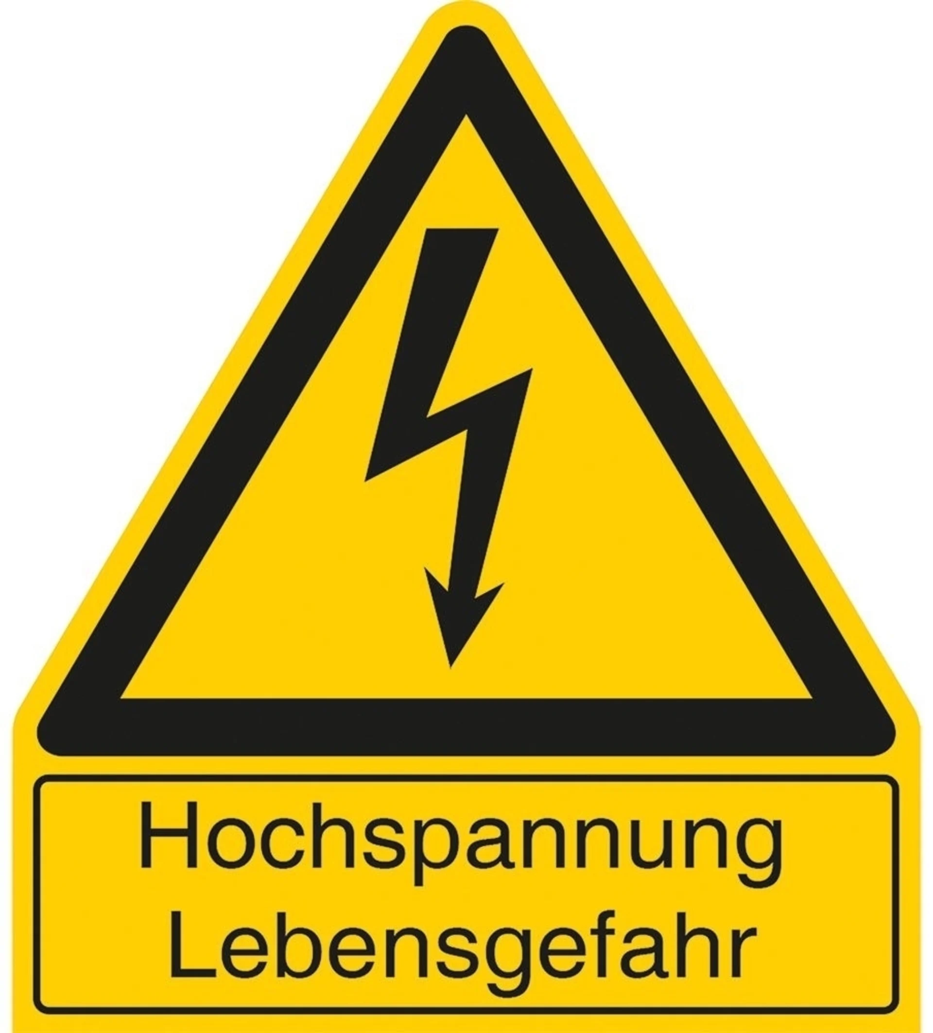 Warnschild Hochspannung Lebensgefahr selbstklebende Sicherheits-Kennzeichnung Warnschild Hochspannung Lebensgefahr selbstklebende Sicherheits-Kennzeichnung