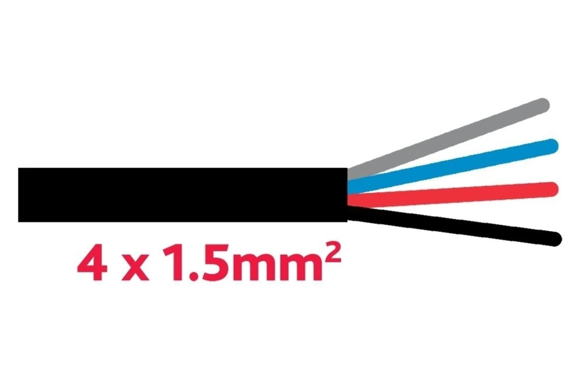 Anhaengerkabel 4x1.5 mm schwarz ø 8.3 mm Anhaengerkabel 4x1.5 mm schwarz ø 8.3 mm