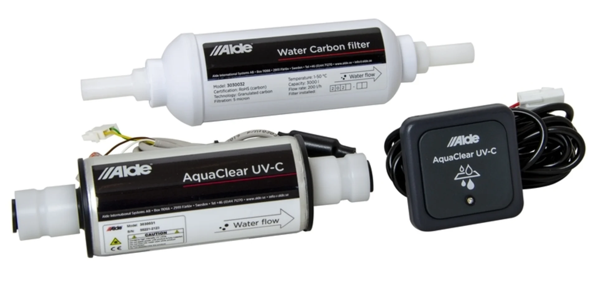ALDE Aqua Clear Kit de filtration d'eau avec LED UV-C et kit de filtration en carbone ALDE Aqua Clear Kit de filtration d'eau avec LED UV-C et kit de filtration en carbone
