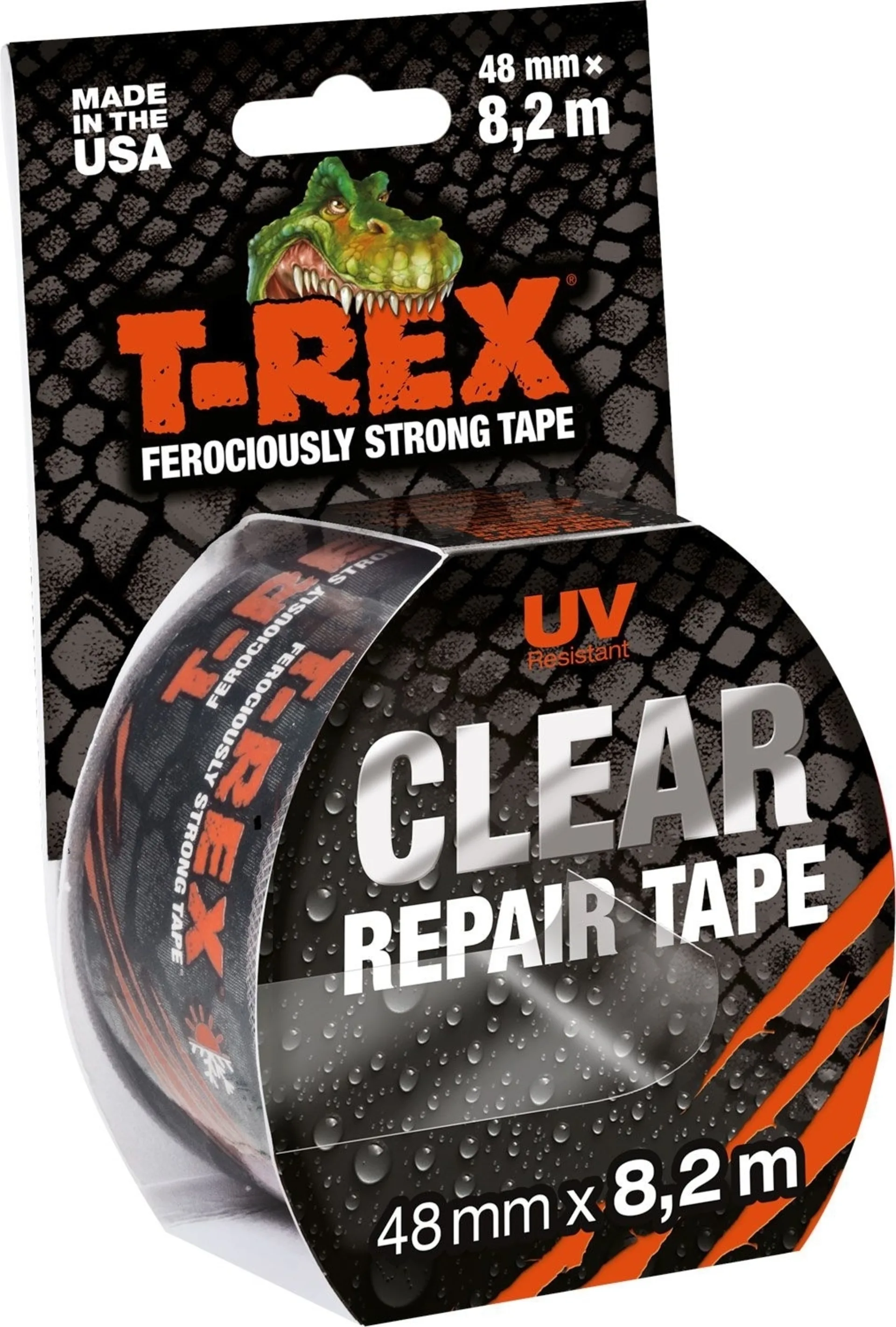 Ruban adhésif de réparation T-Rex résistant aux UV, transparent 8,2 m x 48 mm