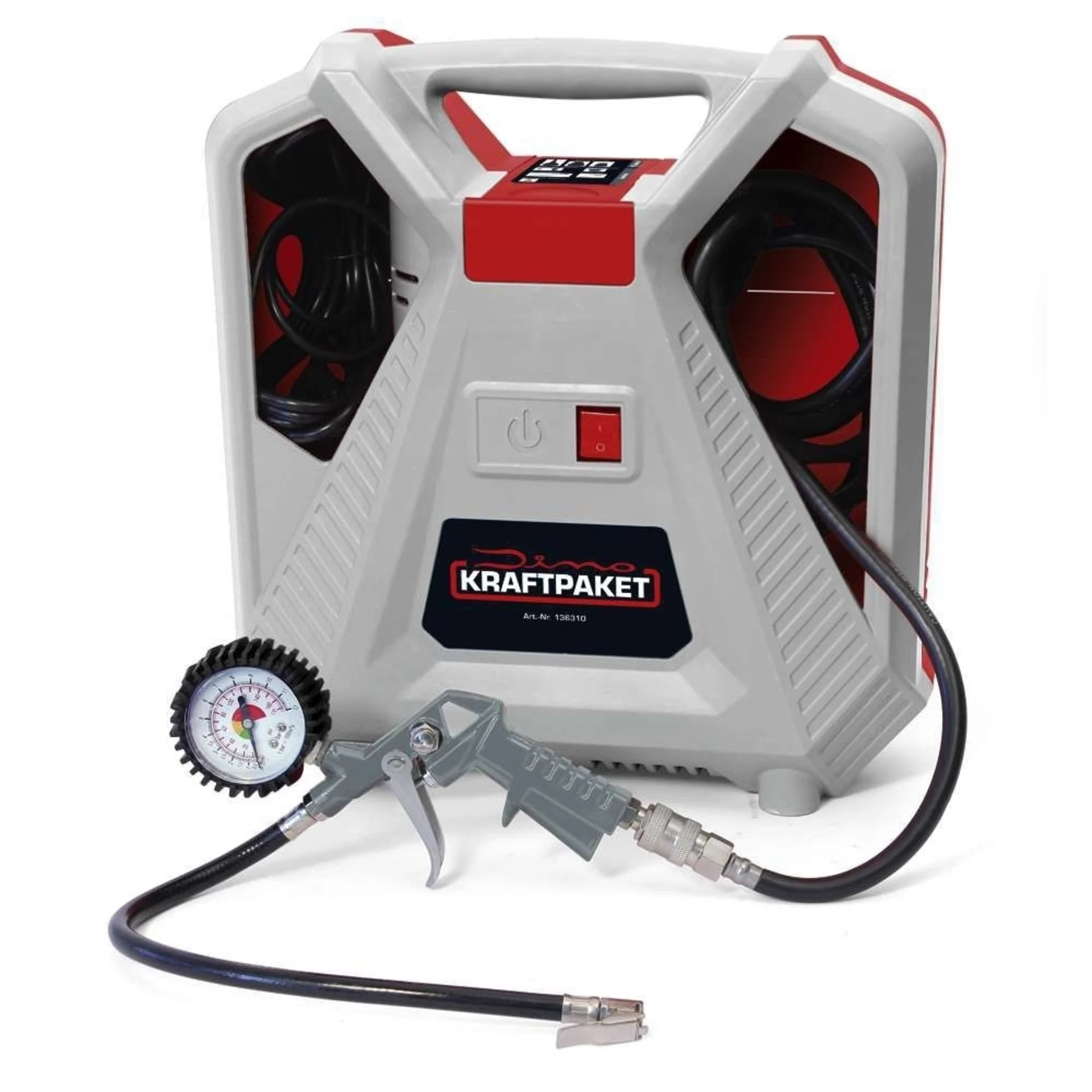 Dino Kraftpaket Kompressor mit Adapter Set 9-tlg. 230 V / 1100 W