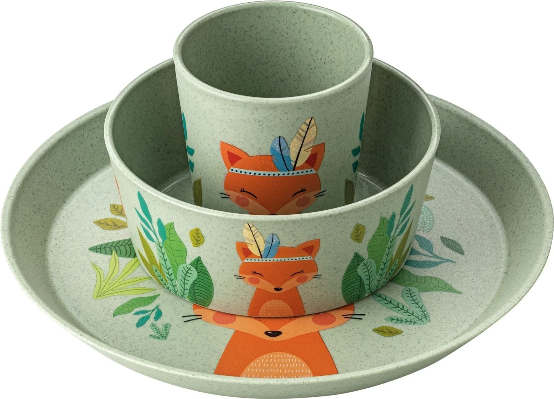 Koziol Organic Kids Set Kindergeschirr Set 3-tlg. Green