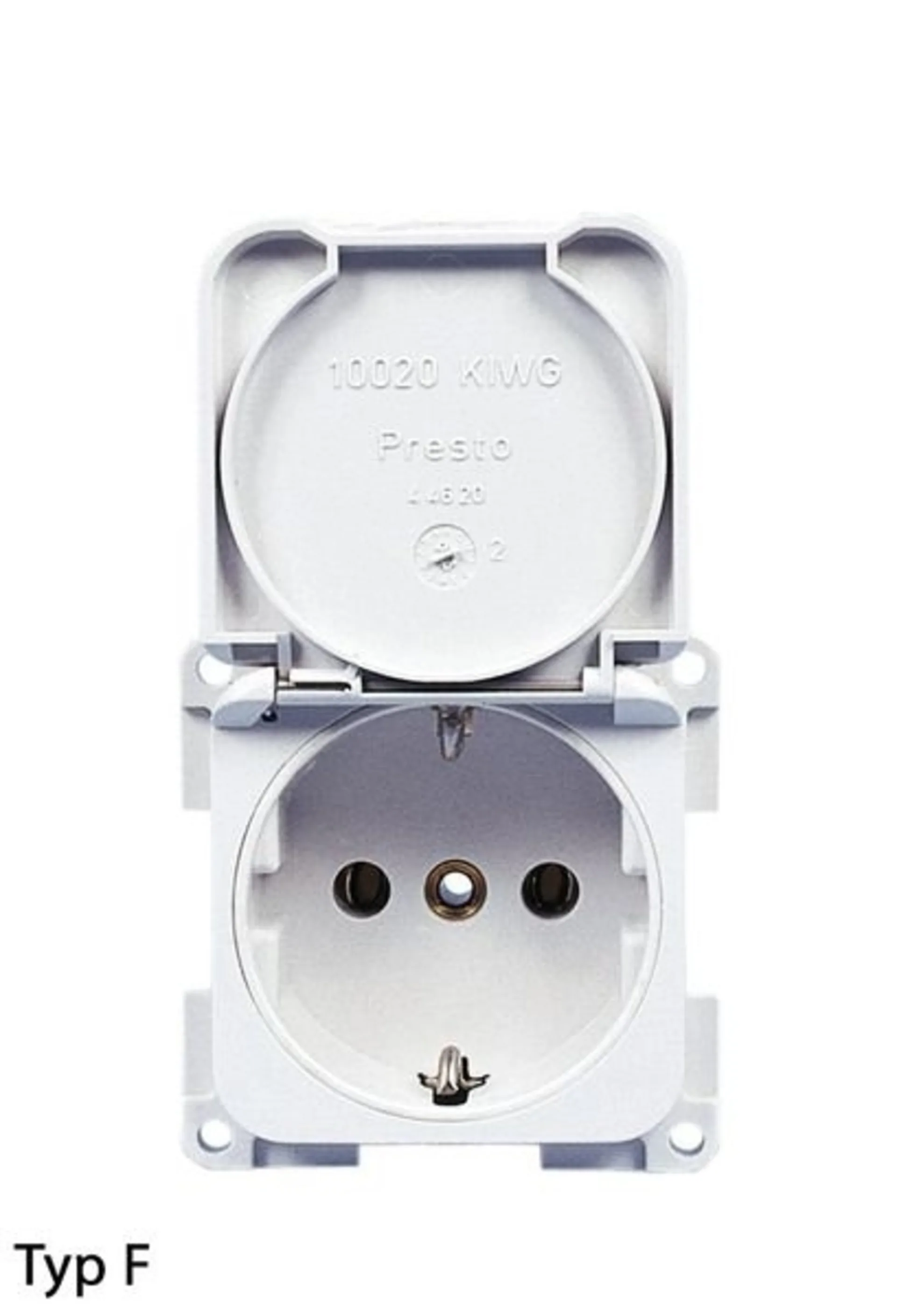 Länderspezifische Einbausteckdose 230V/250V in Silber für Deutschland, Schweiz, Grossbritannien, Belgien und Frankreich