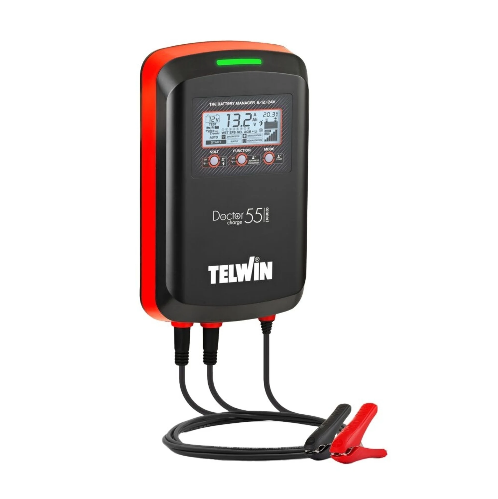 Telwin - Chargeur d'atelier Doctor Charge 55 Connect 6 - 24 V 200 x 330 x 92 mm, 6/12/24 V, 50 A