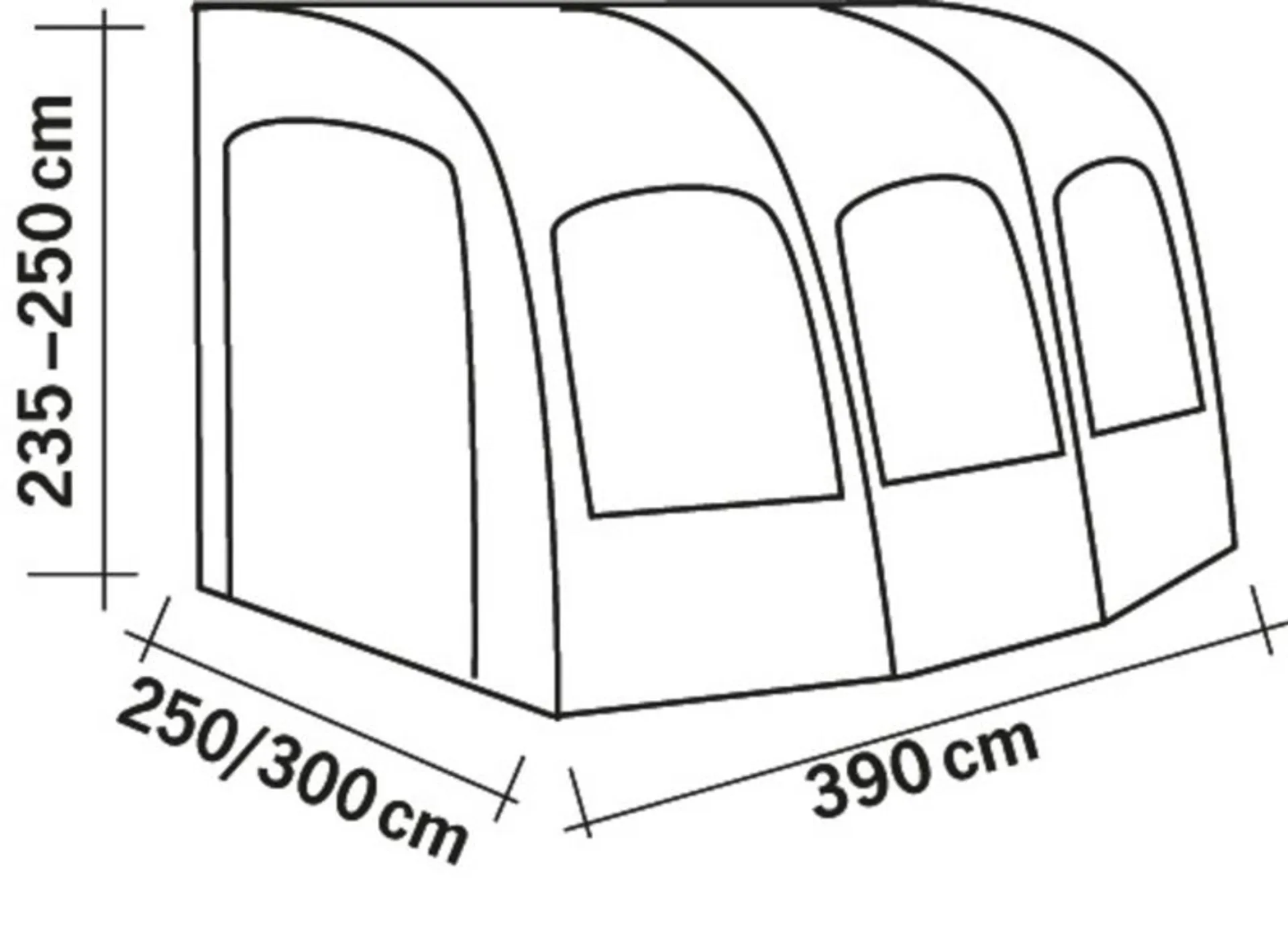 Auvent de caravane Tavira Air 390 pour une utilisation toute l'année