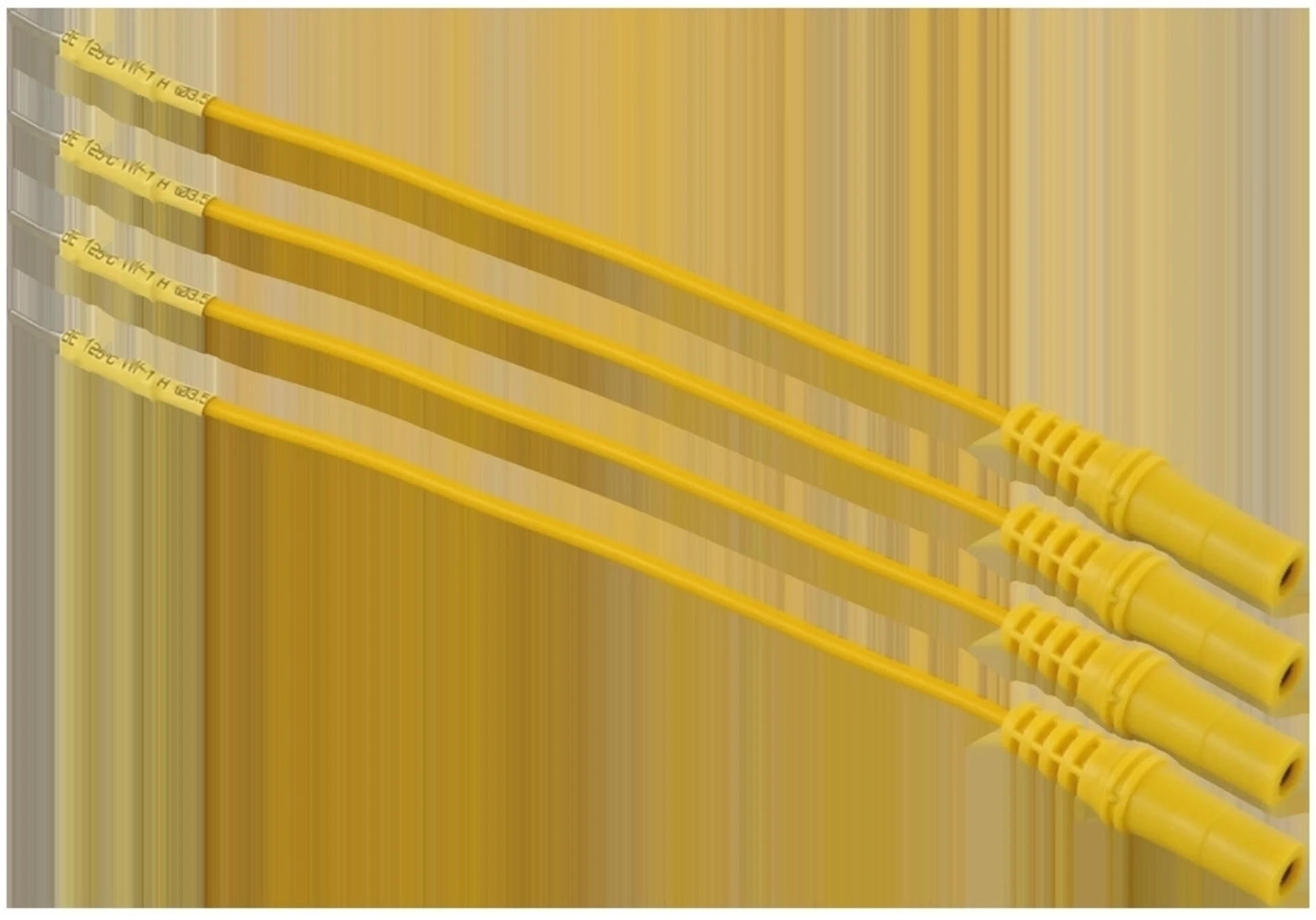 Messleitung 3.0 mm Flachstecker Set à 4 Stück, gelb zu MKSort