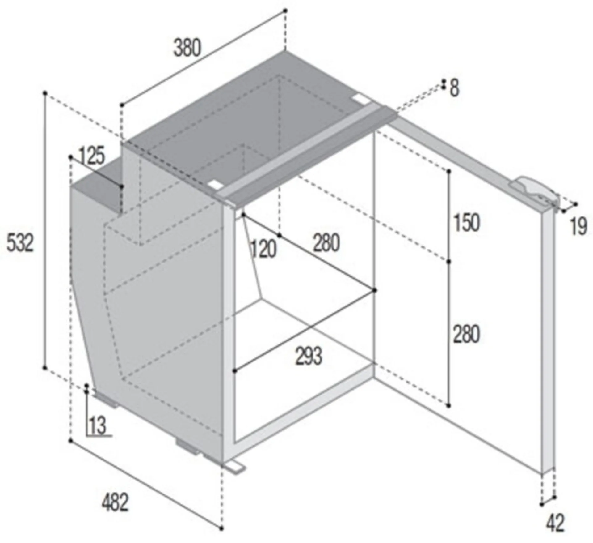 Kompressor-Kühlschrank C51i - 51 l - Grau