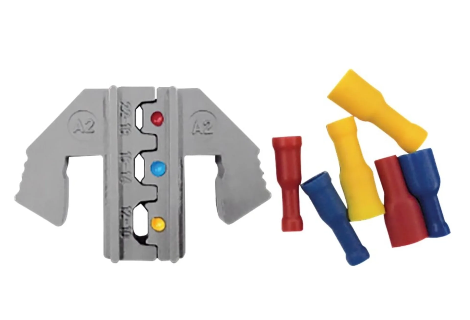 Pressformen A2 für vollisolierte Flachstecker passend zu Presszange GL0601/PZ Pressformen A2 für vollisolierte Flachstecker passend zu Presszange GL0601/PZ