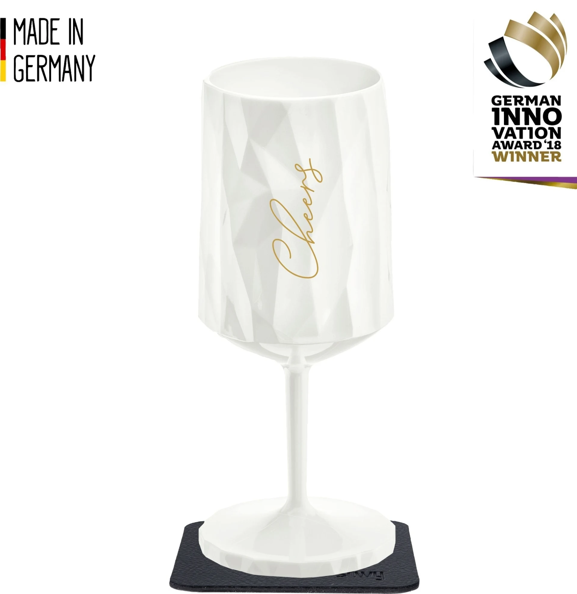 silwy® Magnet-Kunststoffglas WEIN CHEERS WHITE (0,3l)
