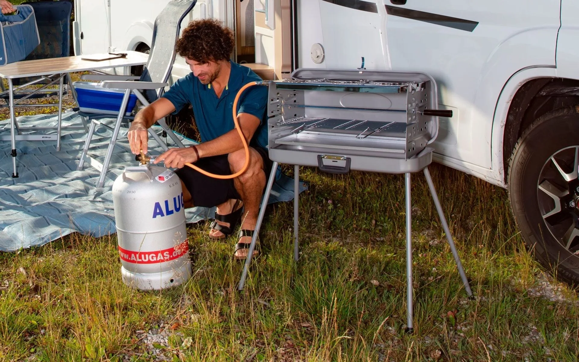 Berger Barbecue à gaz portable 3 feux 50 mbar Berger Barbecue à gaz portable 3 feux 50 mbar