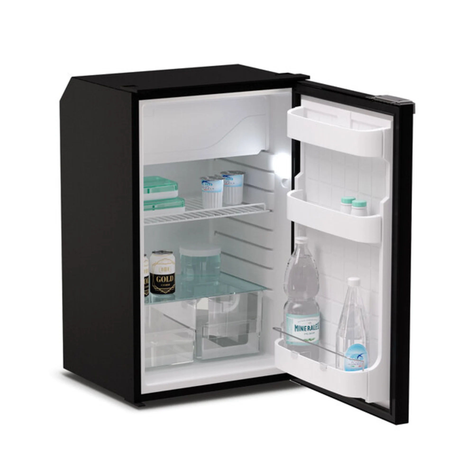 Vitrifrigo Kompressorkühlschrank, 95L + 12L, chromelock, schwarz