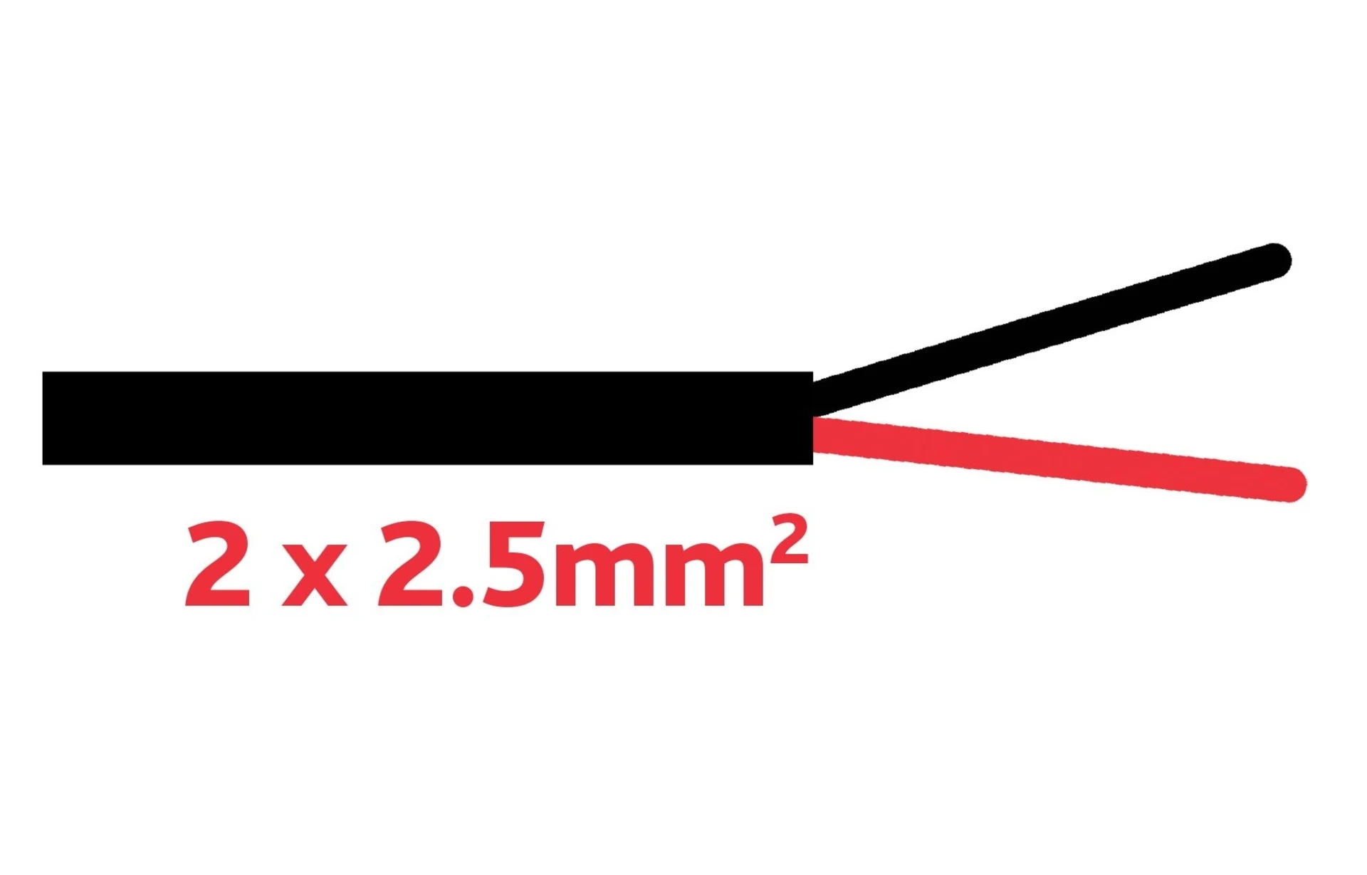 Anhaengerkabel 2 x 2.5 mm schwarz ø 6.8 mm Litzenk. rot + schwarz, Mantel sz
