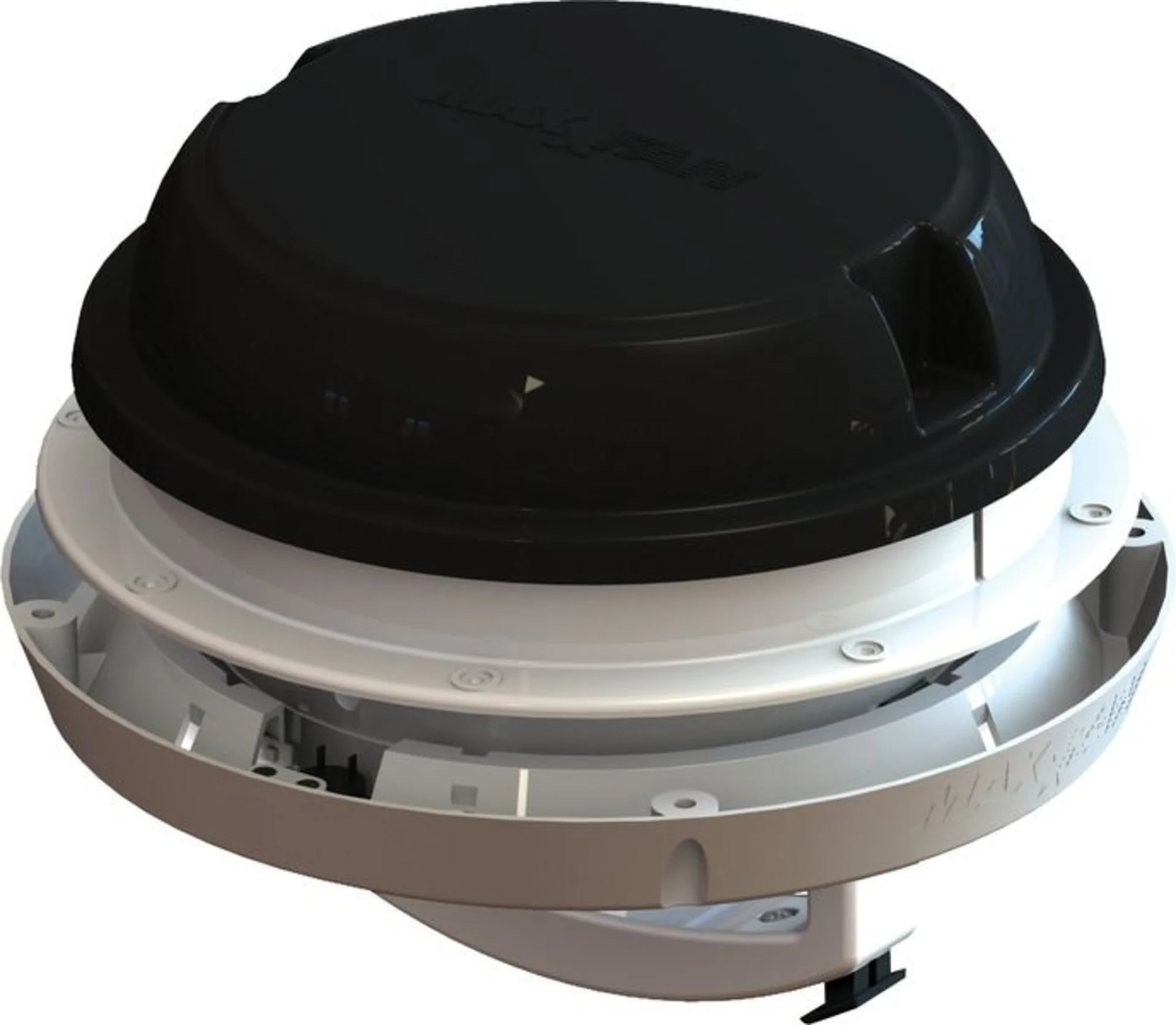 Maxxair MaxxFan Dome Plus 12V Dachlüfter mit LED-Beleuchtung - Schwarz