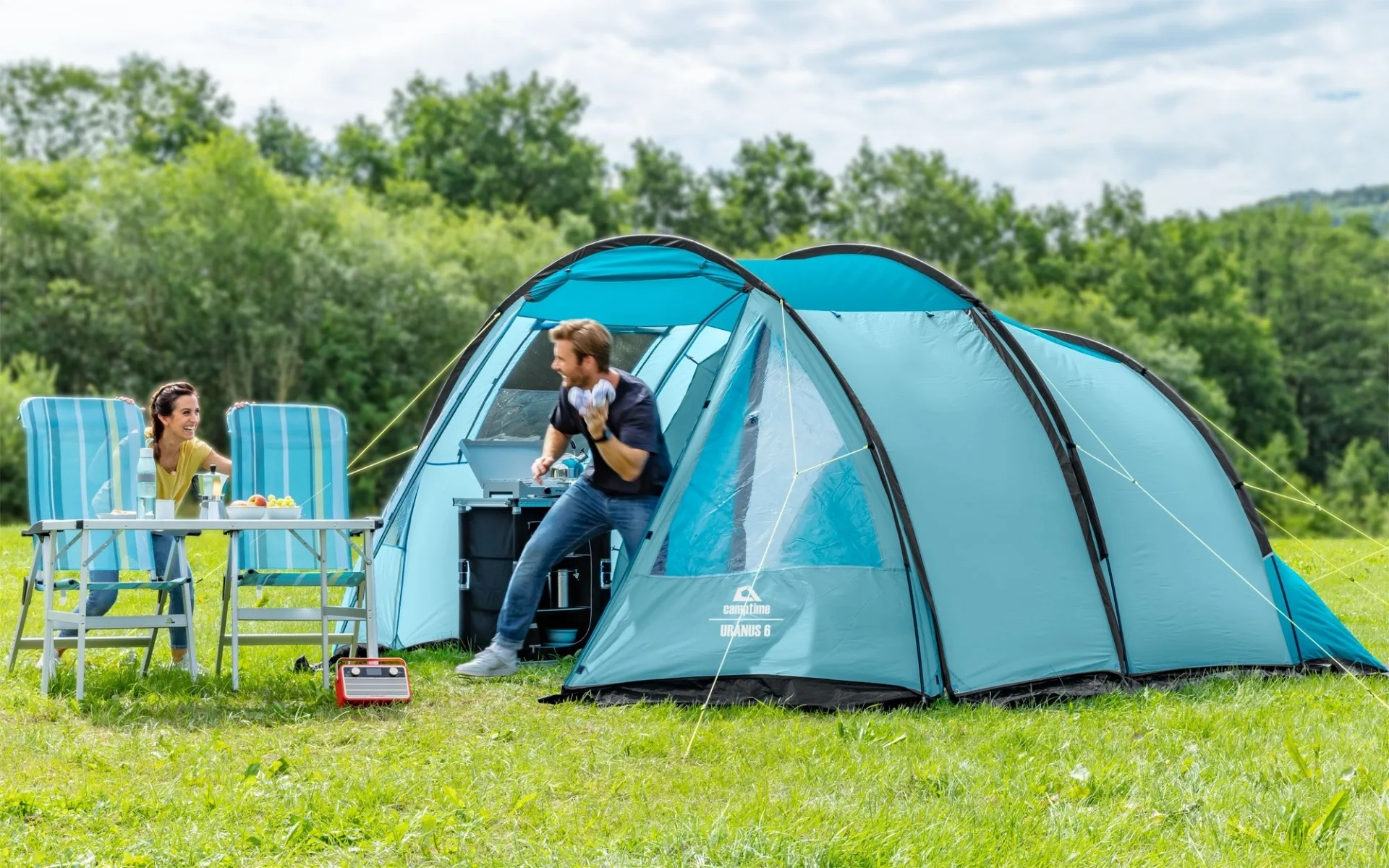 Camptime Uranus 6 Tunnelzelt hellblau für 6 Personen