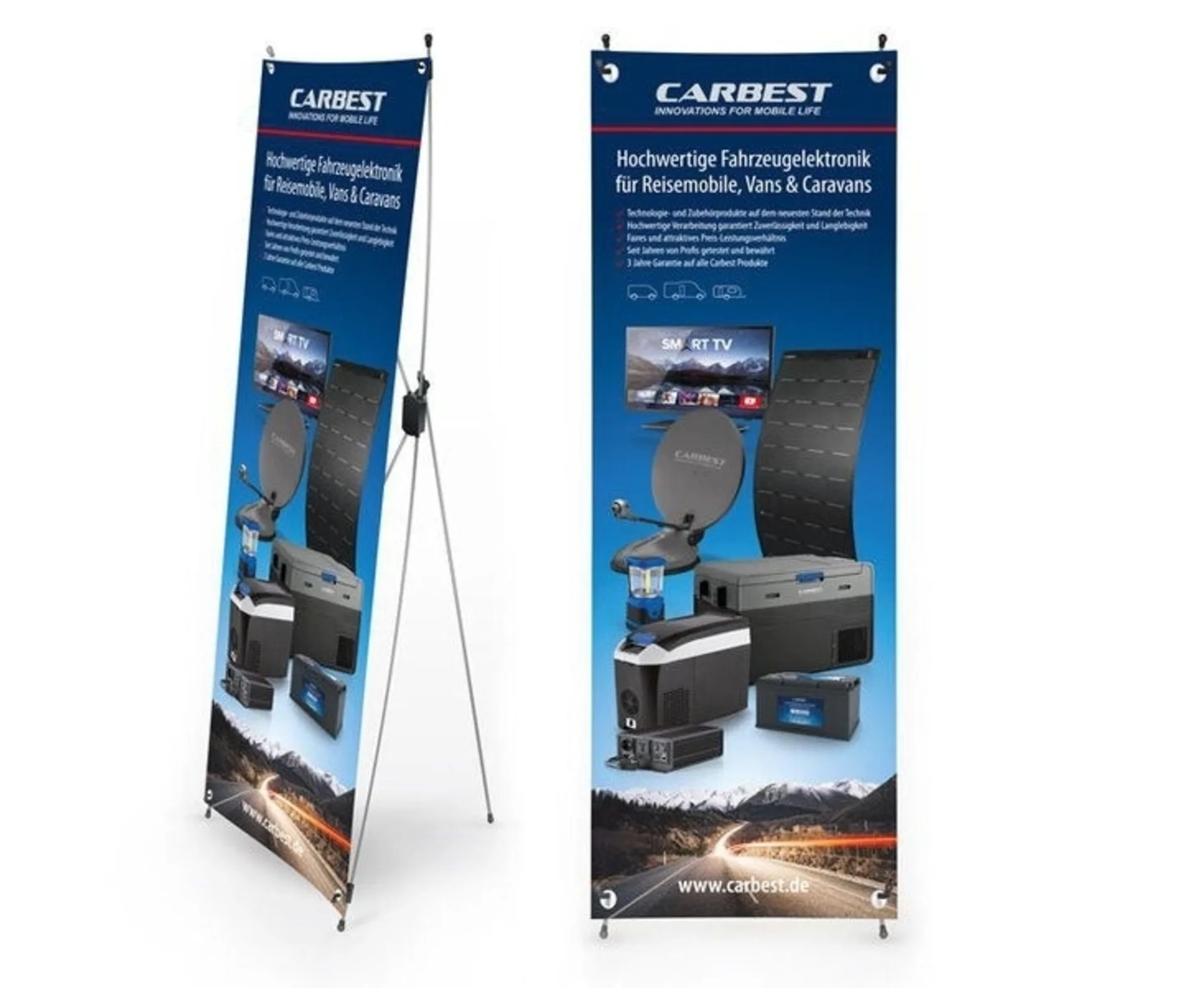 Carbest X-Banner - Werbebanner für Showroom und Messe