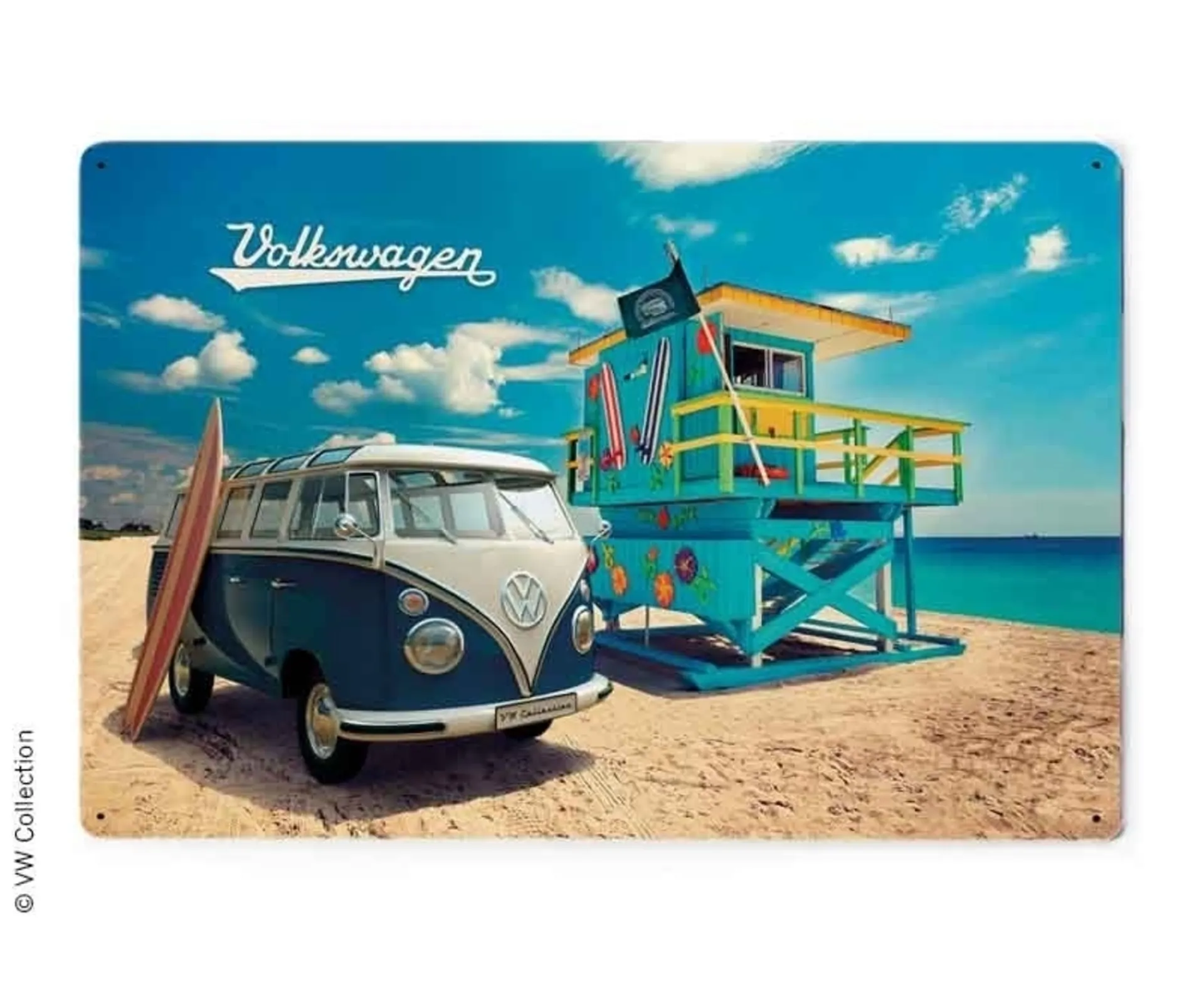 VW Collection T1 Bus Plaque de tôle Beach Life