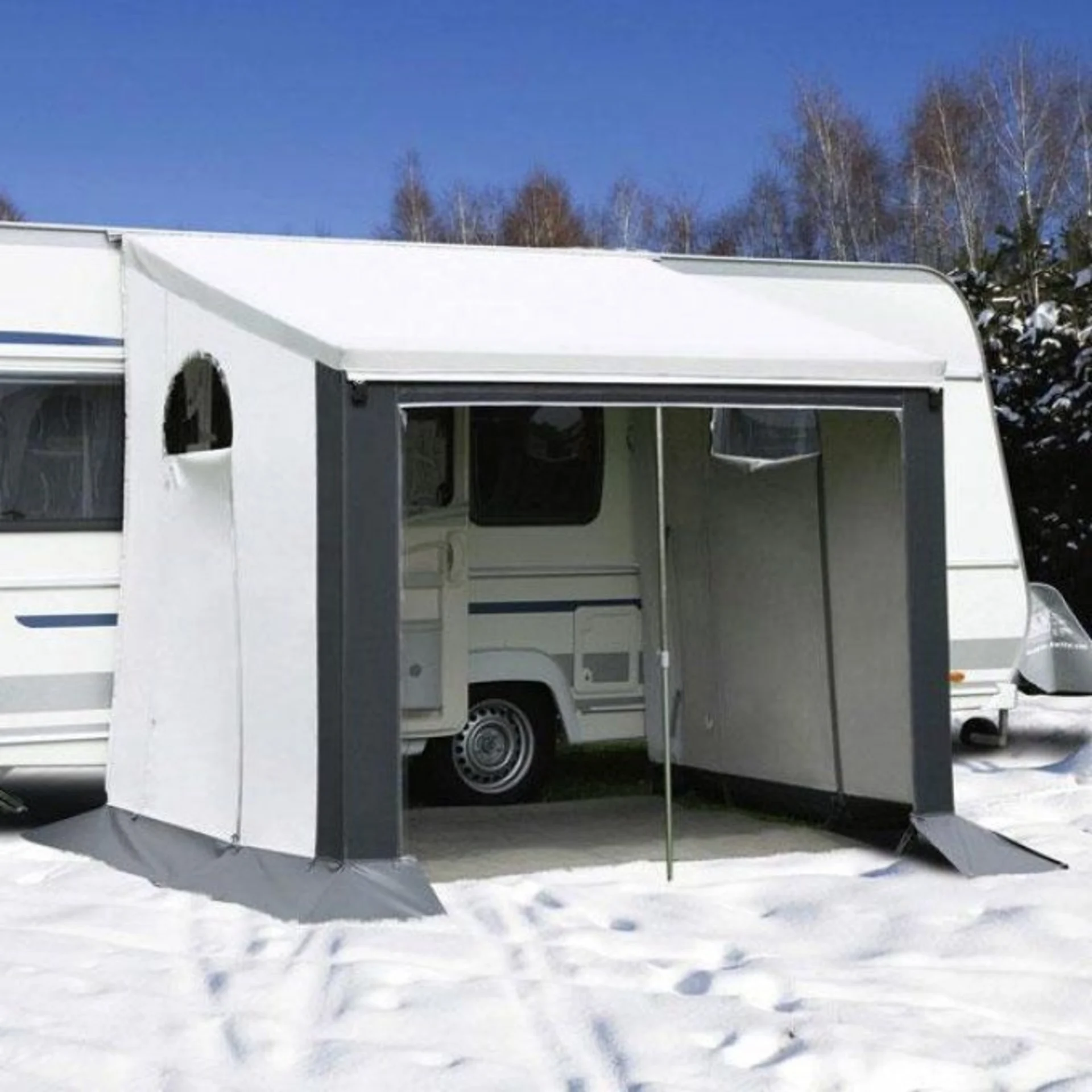 DWT Cortina II Auvent toutes saisons Gris 200 x 150 cm