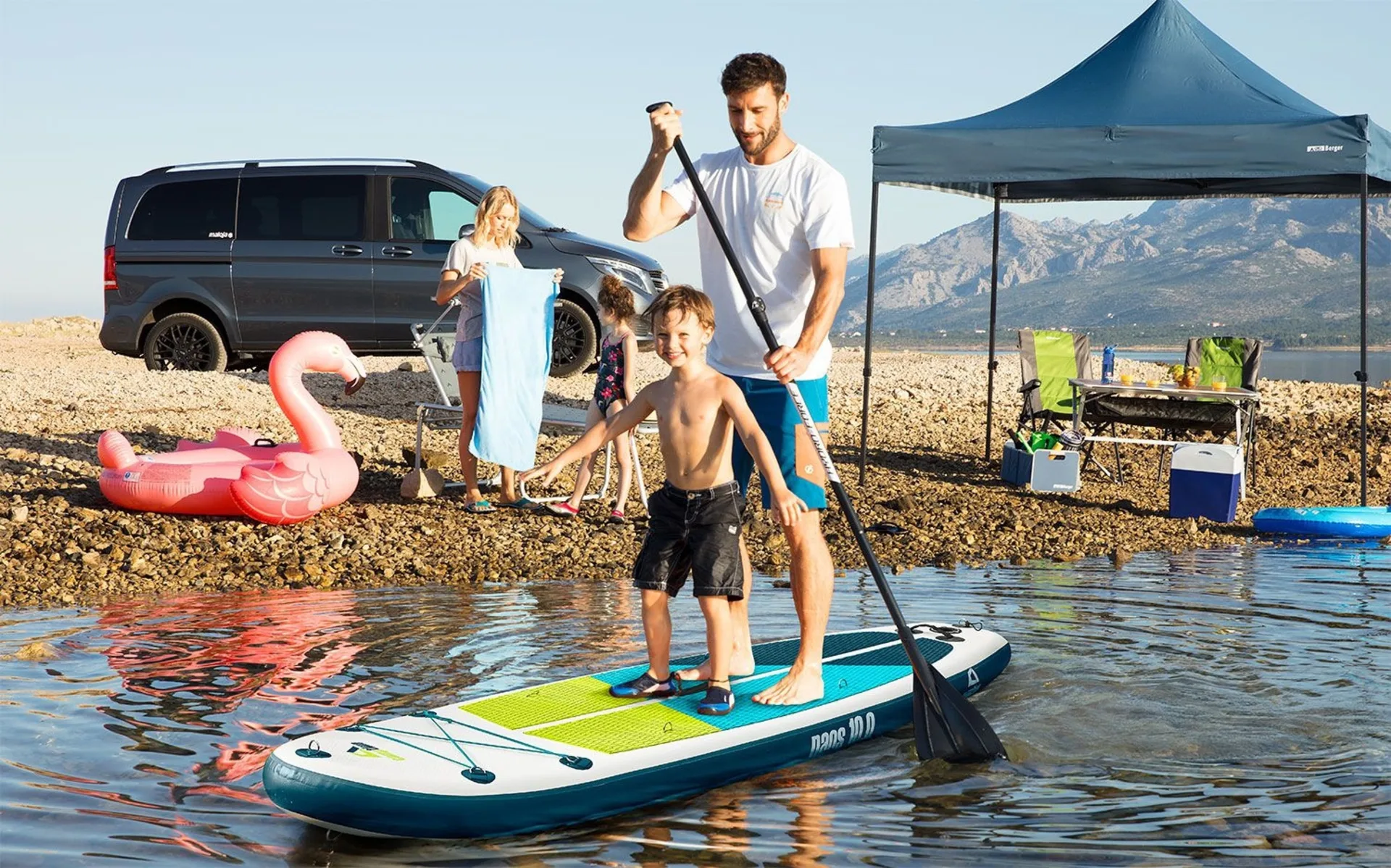 Camptime Naos 10.0 SUP Set planche de stand up paddling gonflable y compris pagaies et pompe à air