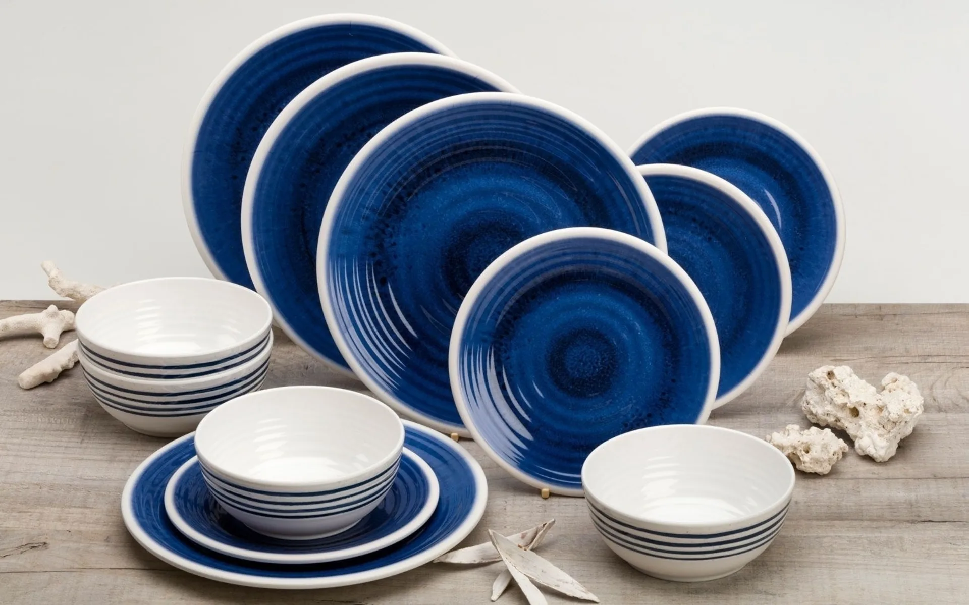 Flamefield Azure Set de vaisselle en mélamine 12 pcs.