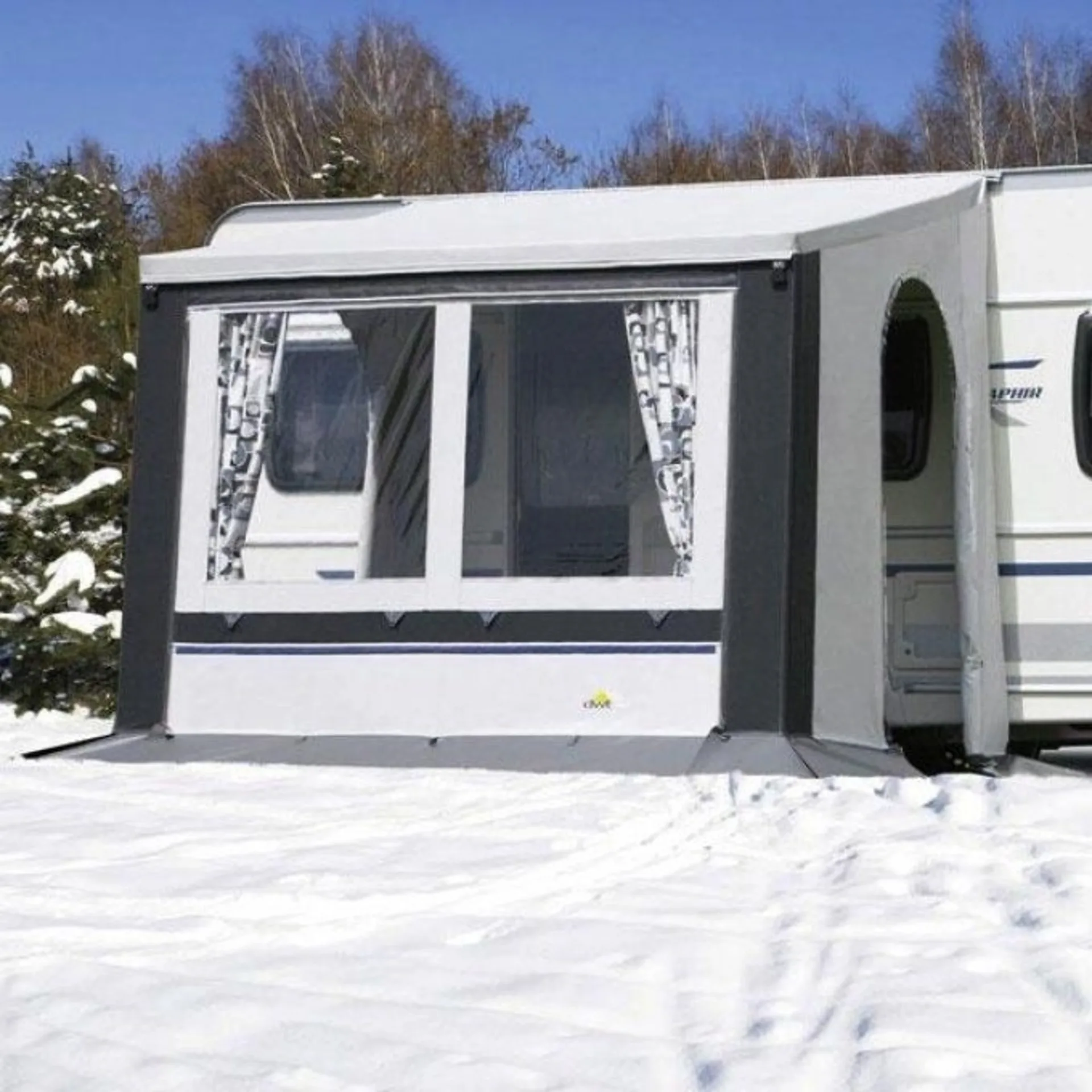 DWT Cortina II Auvent toutes saisons Gris 200 x 150 cm