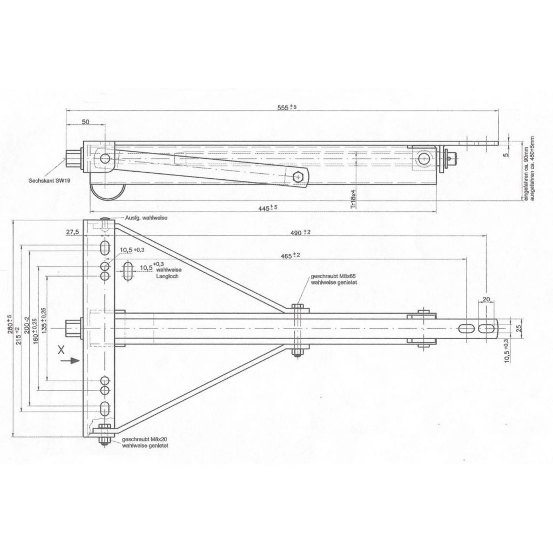 Winterhoff ADS 460 V Ausdrehstütze 1800 kg Stützlast