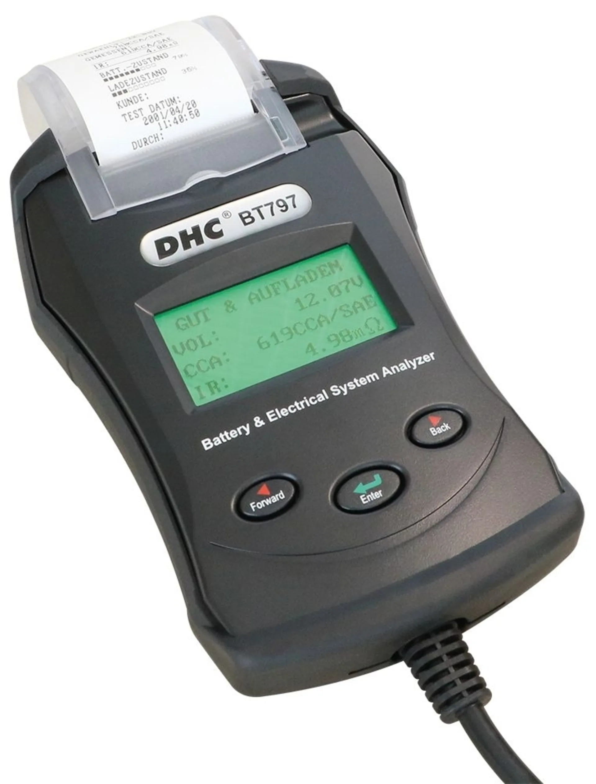 Professioneller Batterie- und Alternatortester mit Drucker