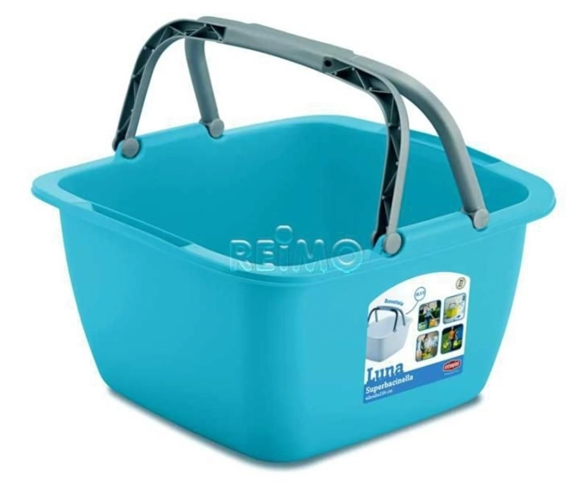30er Set Eimer-Display in Lime Green, Weiss und Türkis (je 18.5 Ltr, 40x40x23cm)