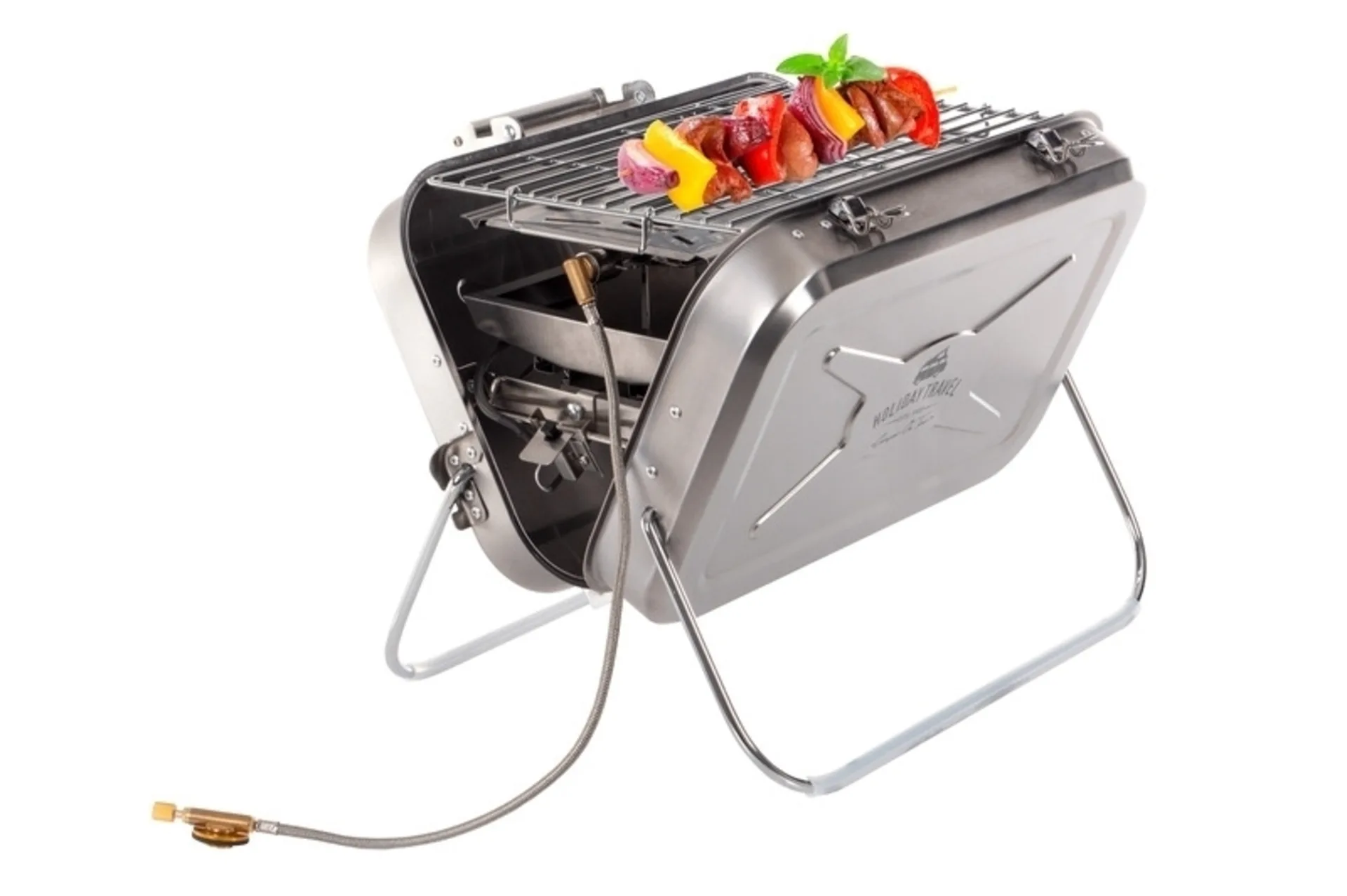 Koffergasgrill aus Edelstahl Koffergasgrill aus Edelstahl