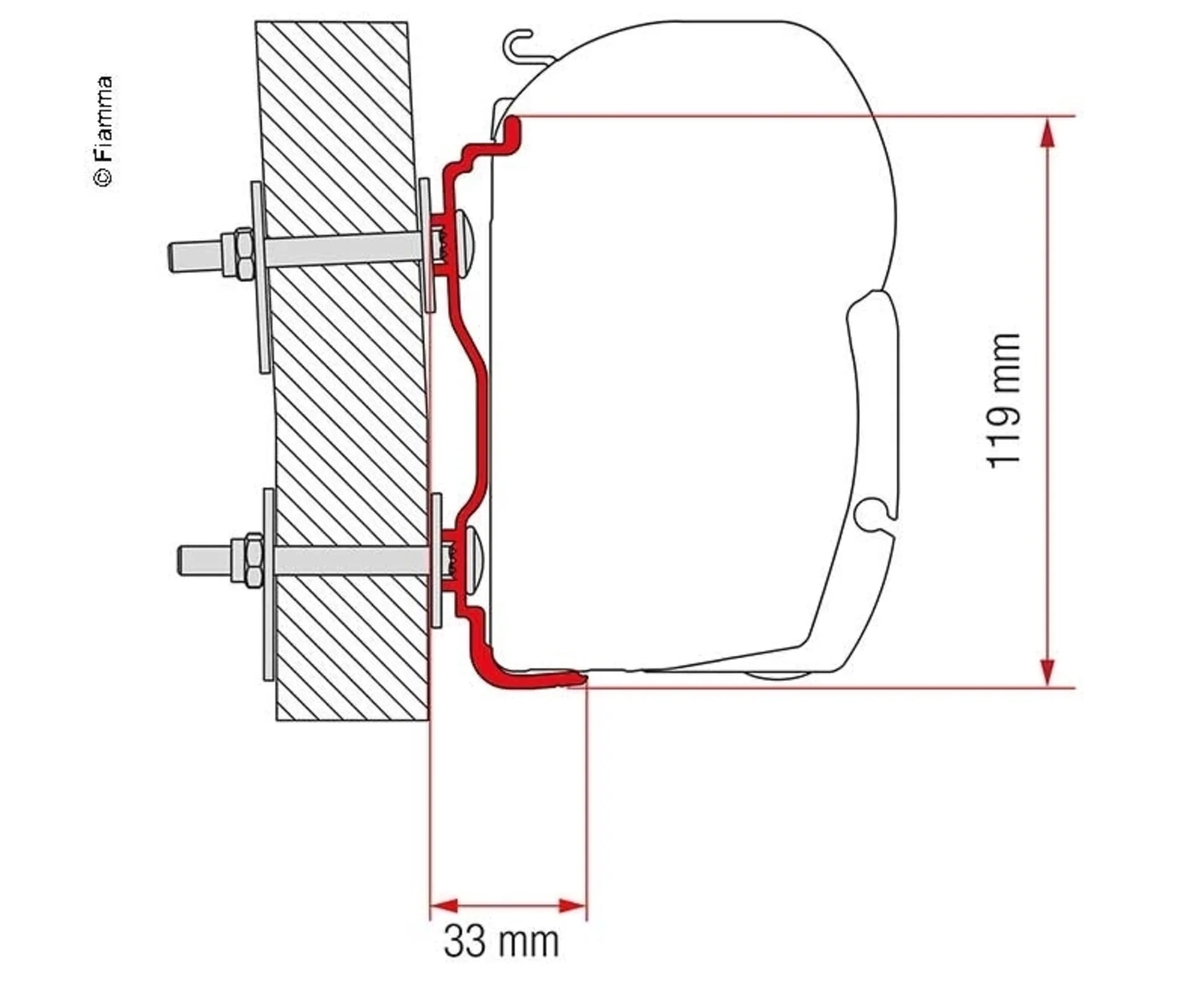 Markisen-Adapter Hymer ab 2016 F45 450cm