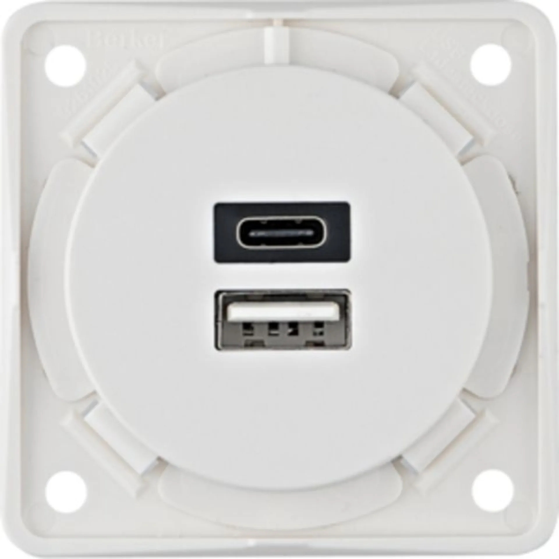 USB Ladesteckdose mit 2-facher Buchse - Polarweiss