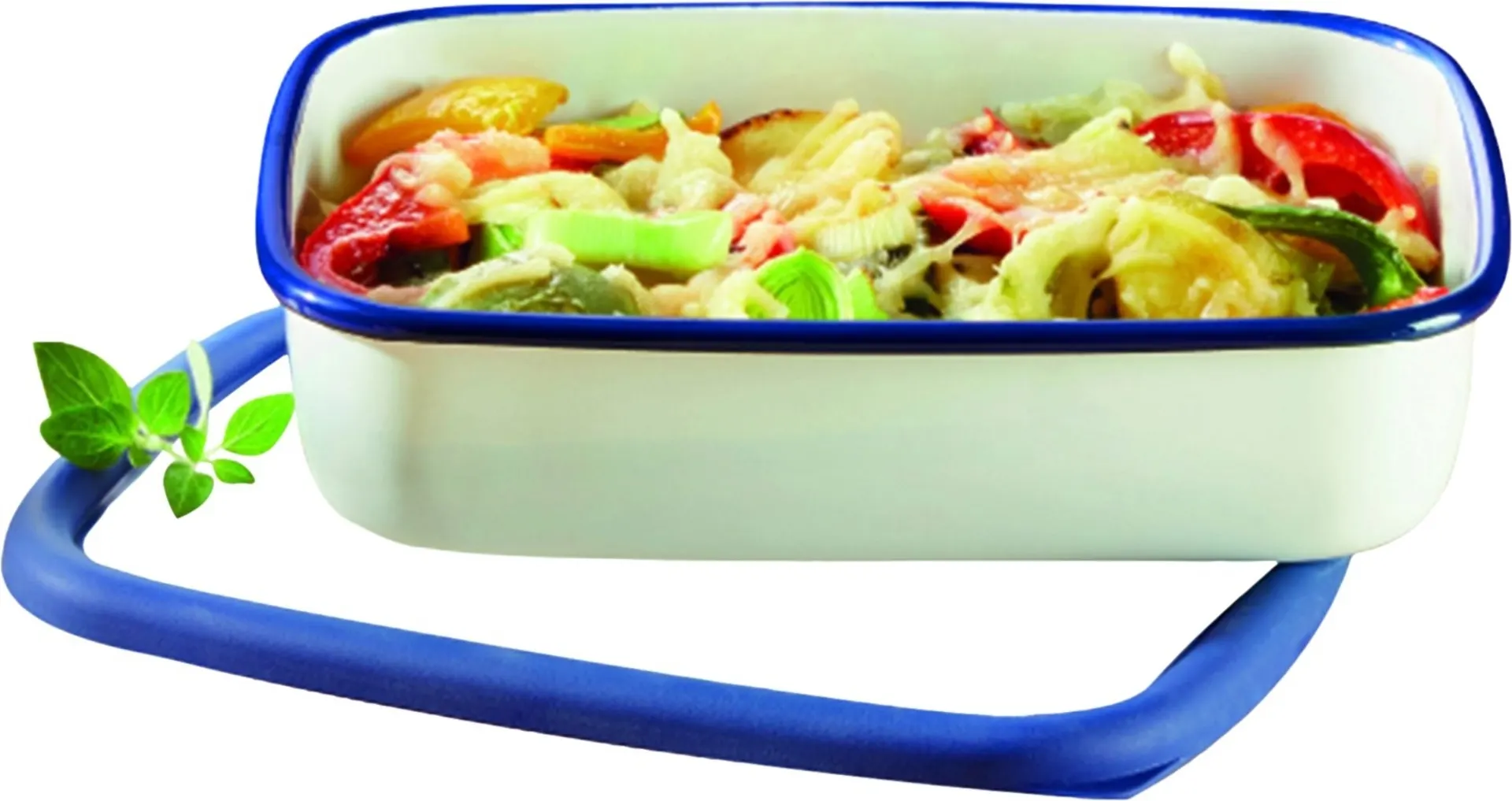 Boîte de conservation HoneyWare en émail, modèle plat L, 1,6 litre, bleue