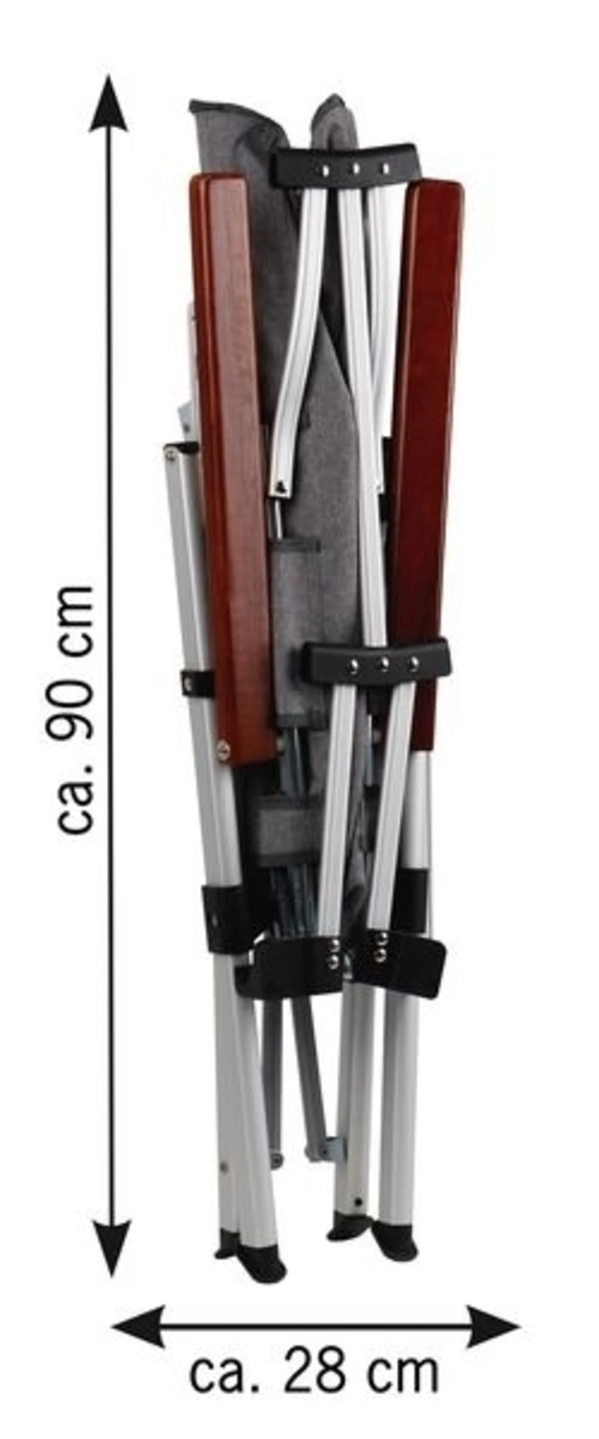 Faltstuhl mit Aluminiumgestell und 4-fach verstellbarer Rückenlehne