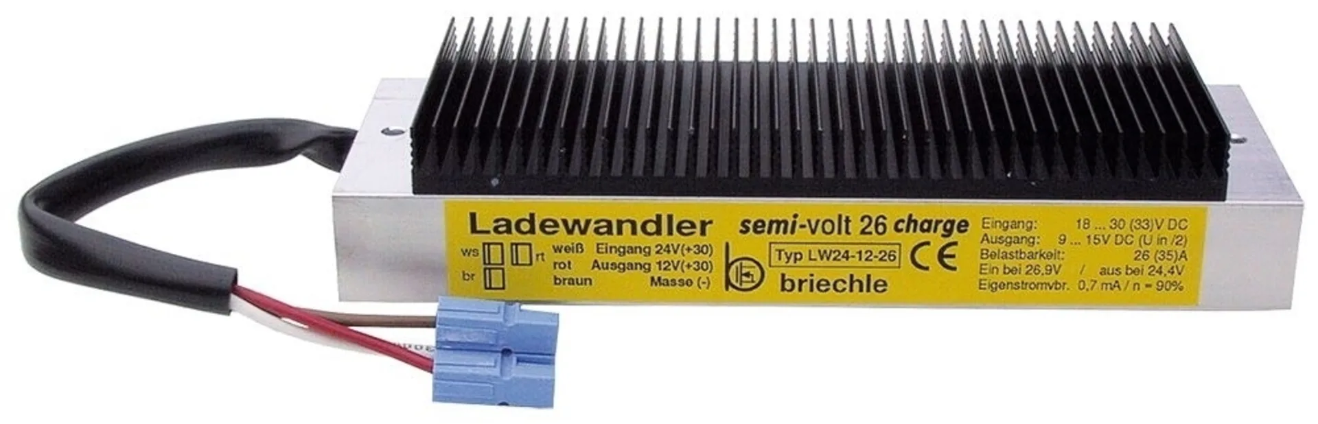 Briechle Ladewandler 24/12V 26A 24V -> 12V, 26Amp., IU-Kennlinie, IP69K
