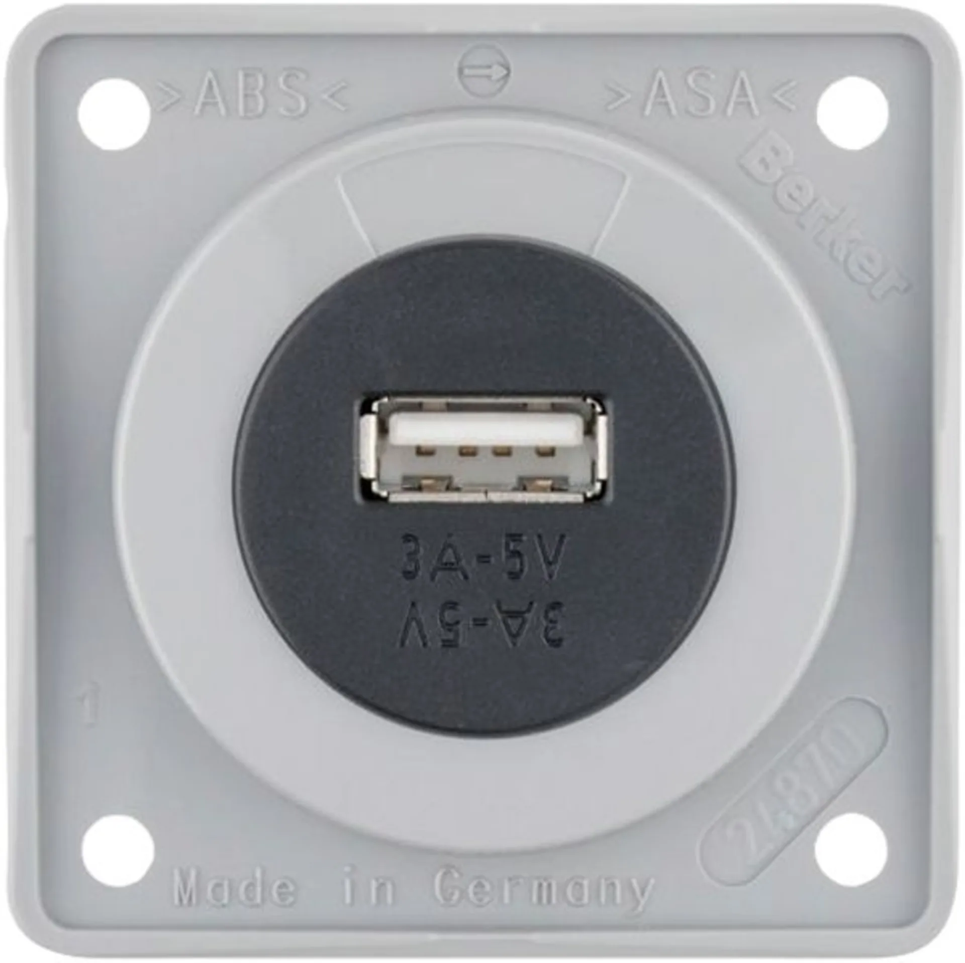 Berker Integro USB-Ladestecker 3 A 5 V Grau glänzend
