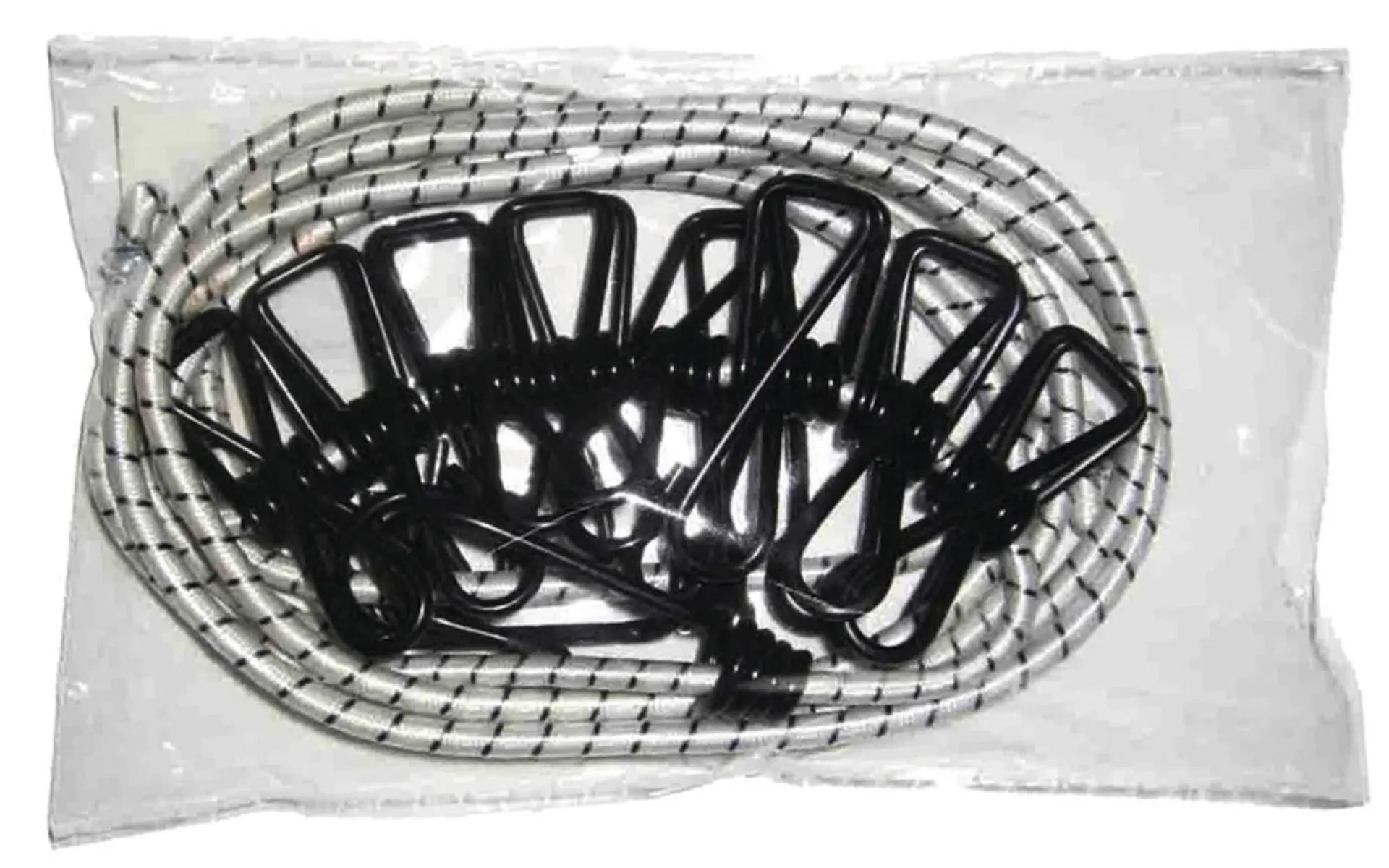 Corde à linge extensible avec 8 pinces - longueur 115-250 cm Corde à linge extensible avec 8 pinces - longueur 115-250 cm
