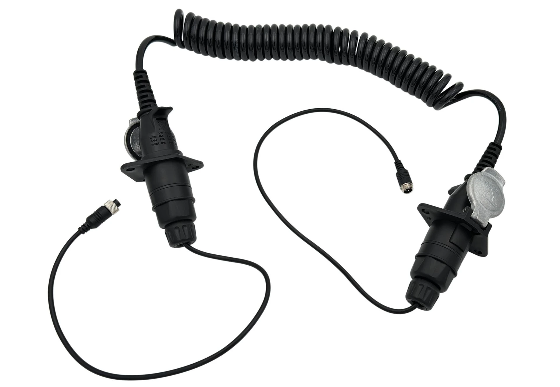 Anhänger-Verbindungskit für 1 Kamera, Spiralkabel 5.0 m für kabelgebundene Rückfahrkamerasysteme