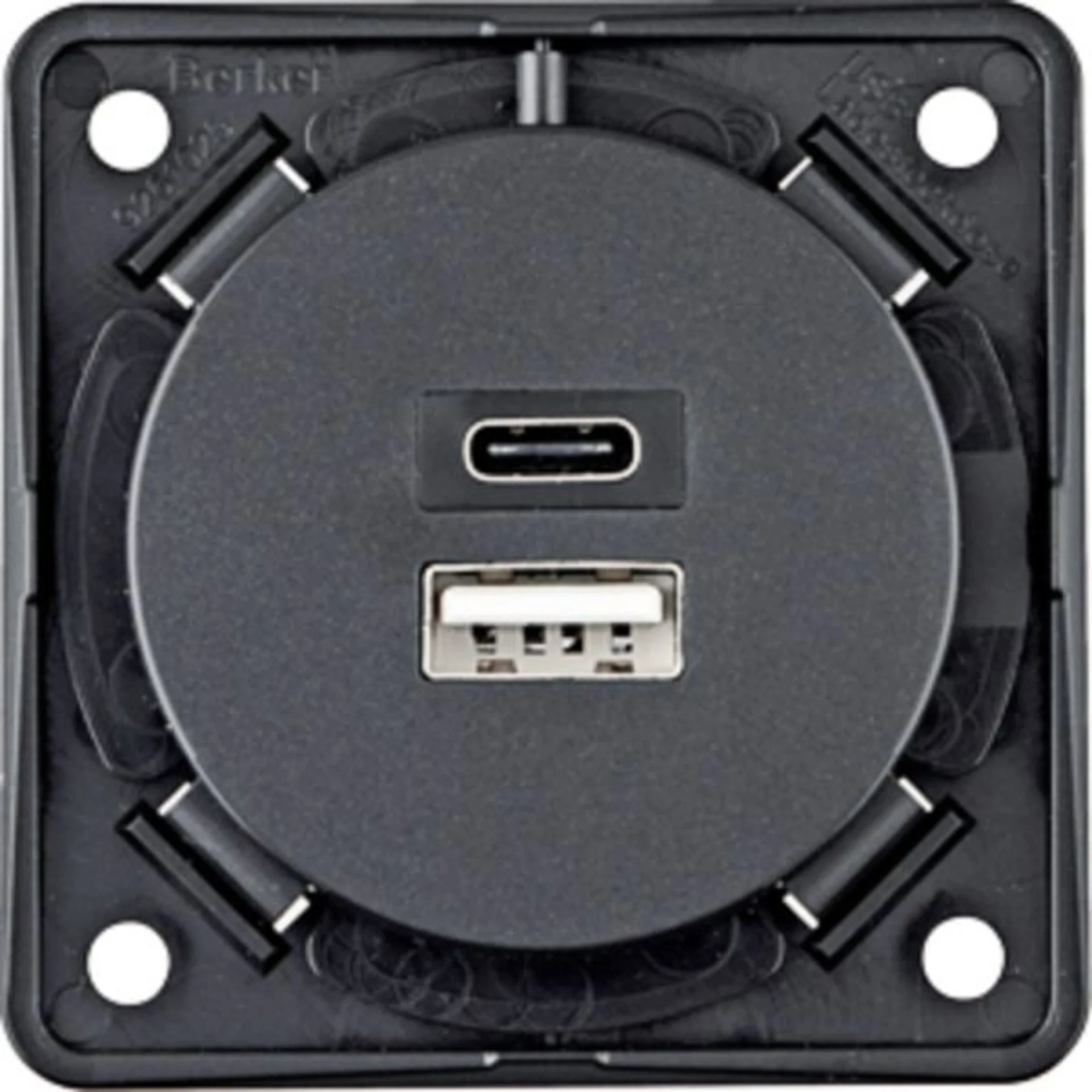Prise de charge USB avec double prise - anthracite mat