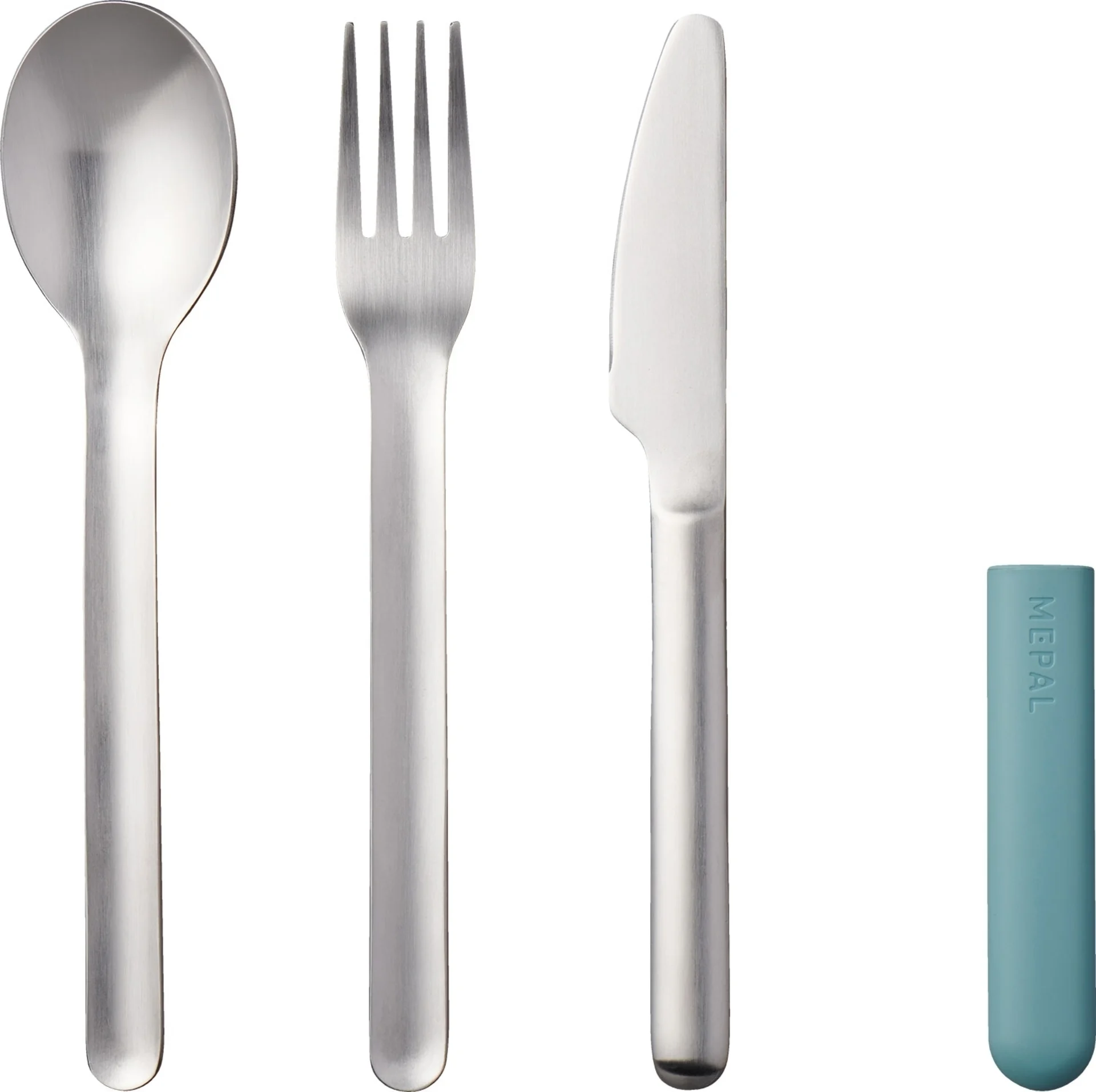 Set de couverts Mepal Bloom en acier inoxydable avec étui en plastique, 3 pièces, Nordic Green Set de couverts Mepal Bloom en acier inoxydable avec étui en plastique, 3 pièces, Nordic Green