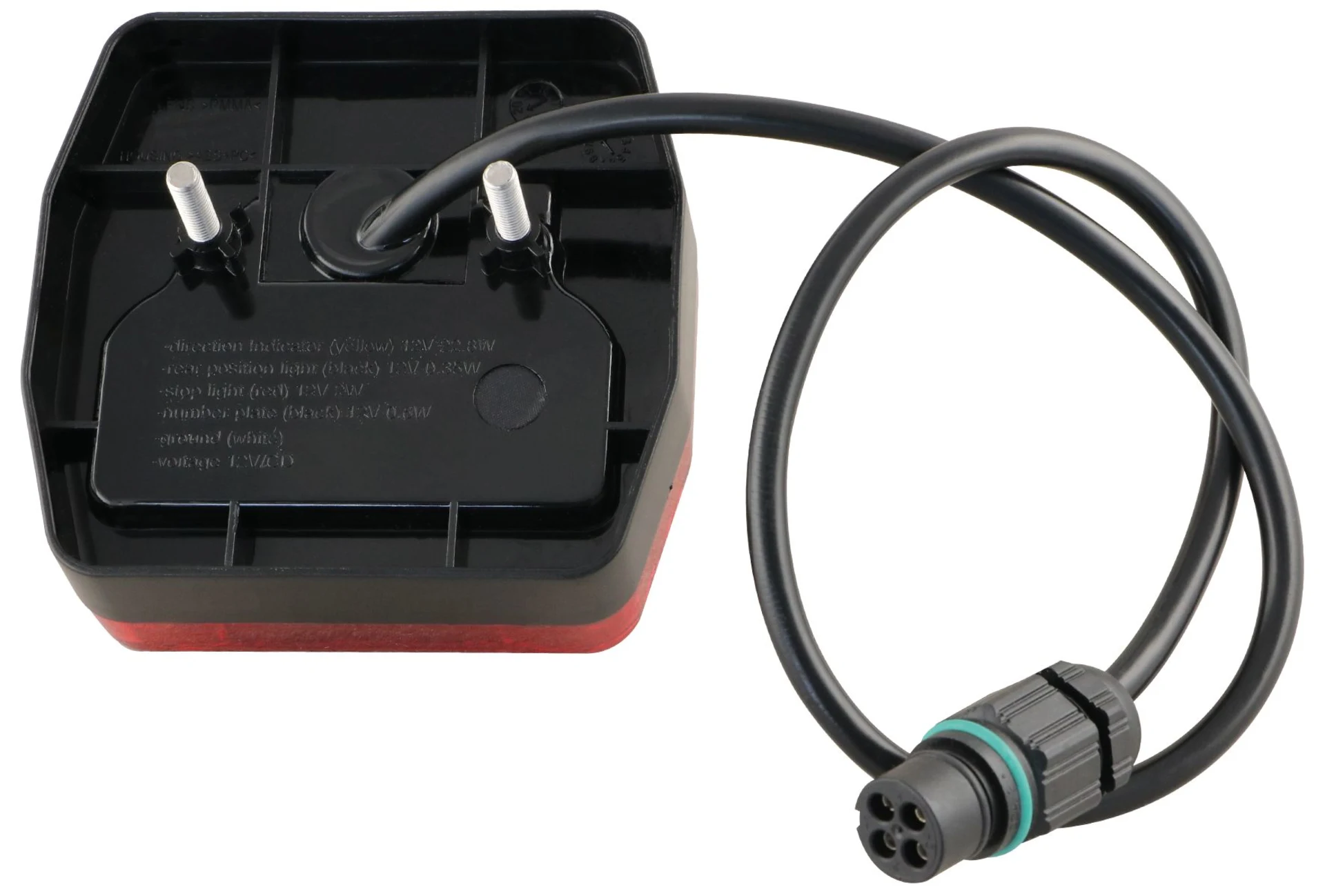 GEKA LED-Schlussleuchte mit Blinkerausfallkontrolle rechts 95 x 92 mm, 12 V, rechts (Stecker grün)