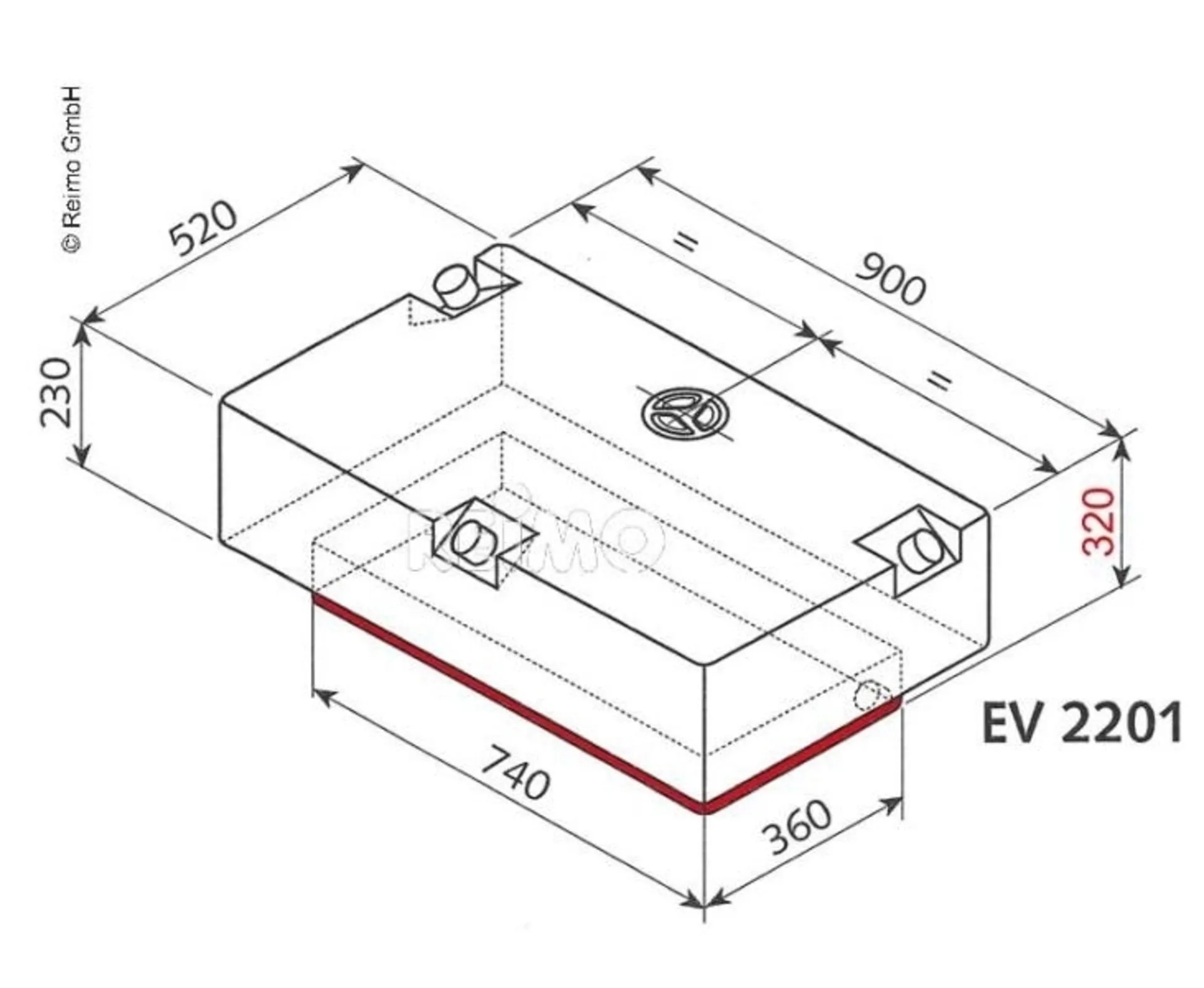 Réservoir d'eau EV-2201 d'une capacité de 124 litres