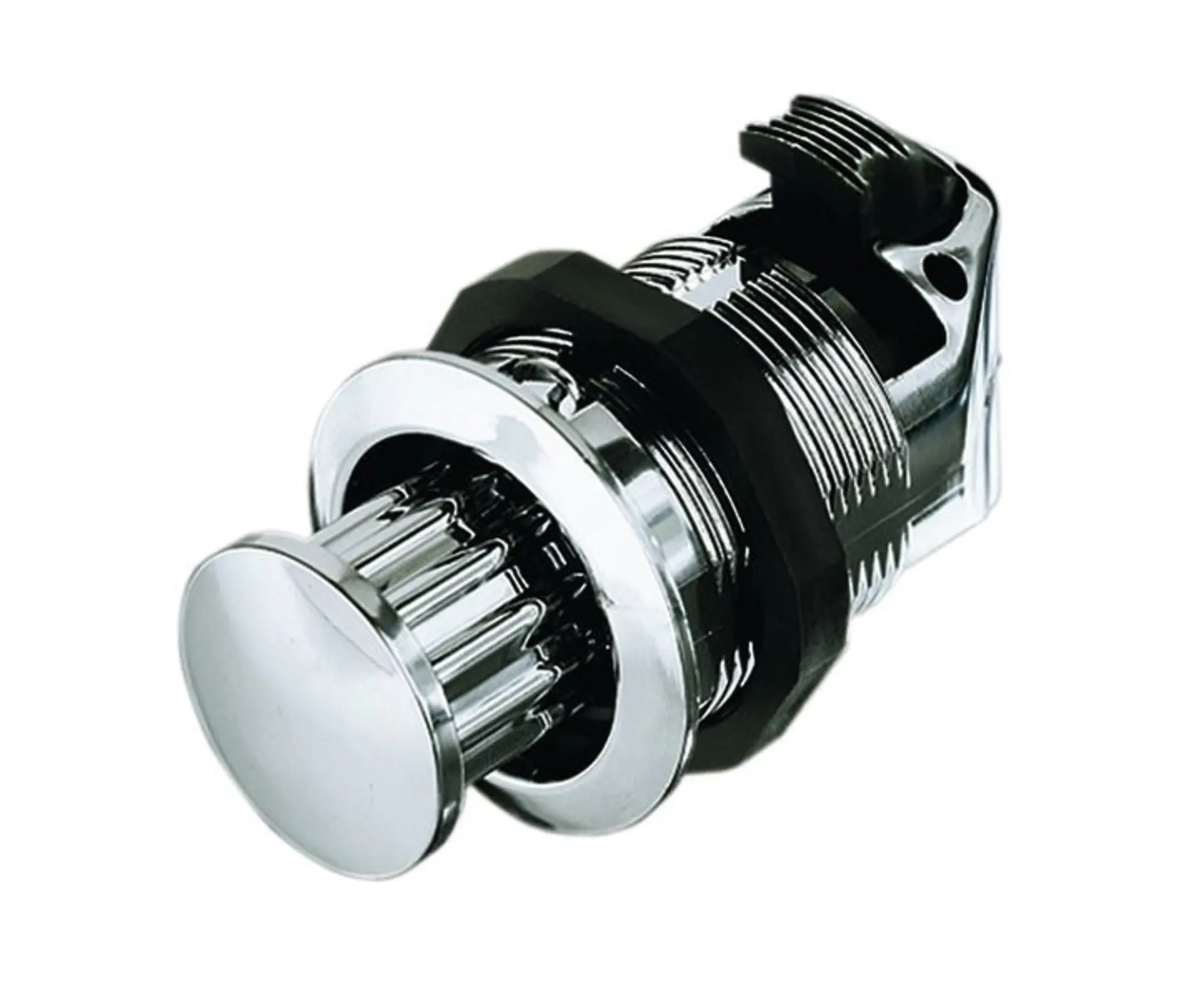 Einloch Drehpushlock in glänzendem Chrom