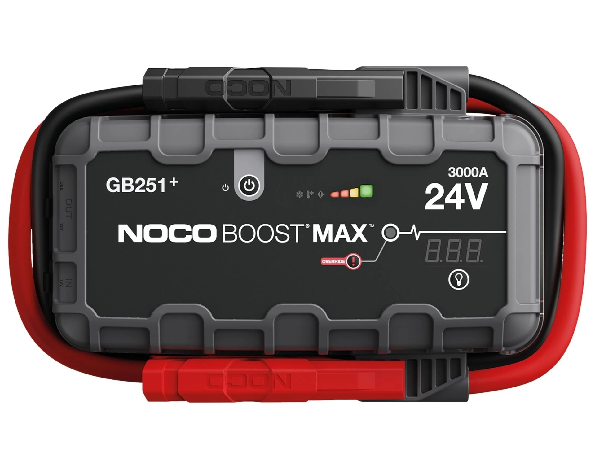 Noco - Boost Max Jump Starter 24 V 3’000 A, mit 12 V 15 A Ausgang und 2x USB 316 x 150 x 94 mm, IP65 Noco - Boost Max Jump Starter 24 V 3’000 A, mit 12 V 15 A Ausgang und 2x USB 316 x 150 x 94 mm, IP65