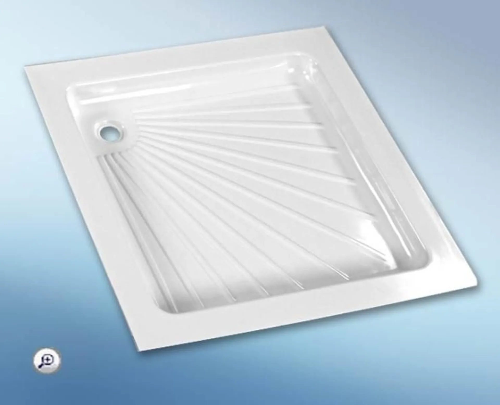 Weisse Kunststoff-Duschwanne aus ABS, 665 x 655 x 80 mm
