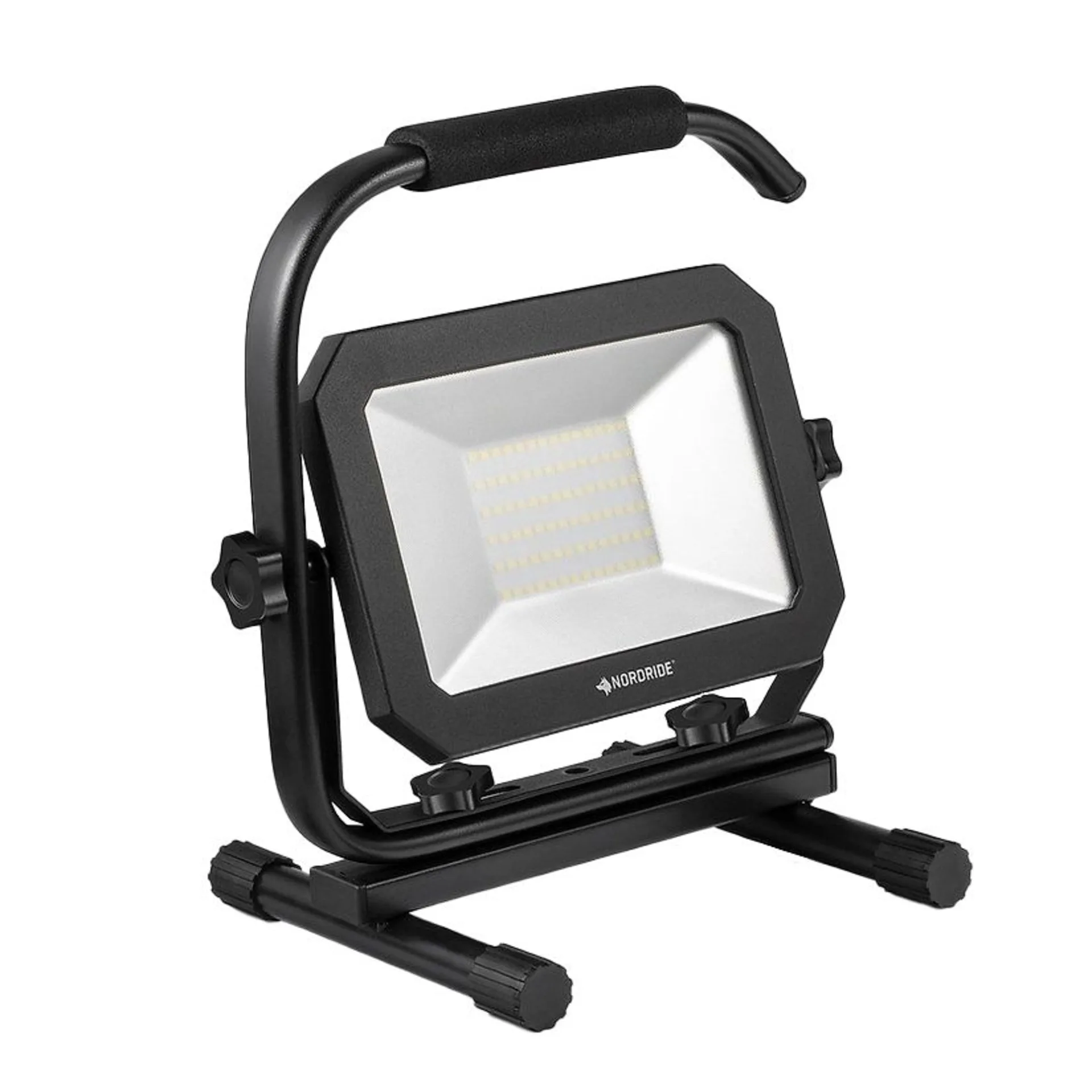 LED-Baustrahler 230 V / 50 W mit Kabel und Halterung 270 x 185 x 310 mm, 5'500 lm, neutralweiss 5'000 K, IP65