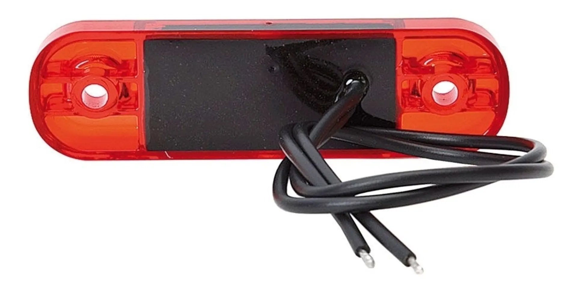 WAS - LED-Positionsleuchte 12/24 V rot 84 x 24 mm, Kabel 200 mm, mit Gummiunterlage