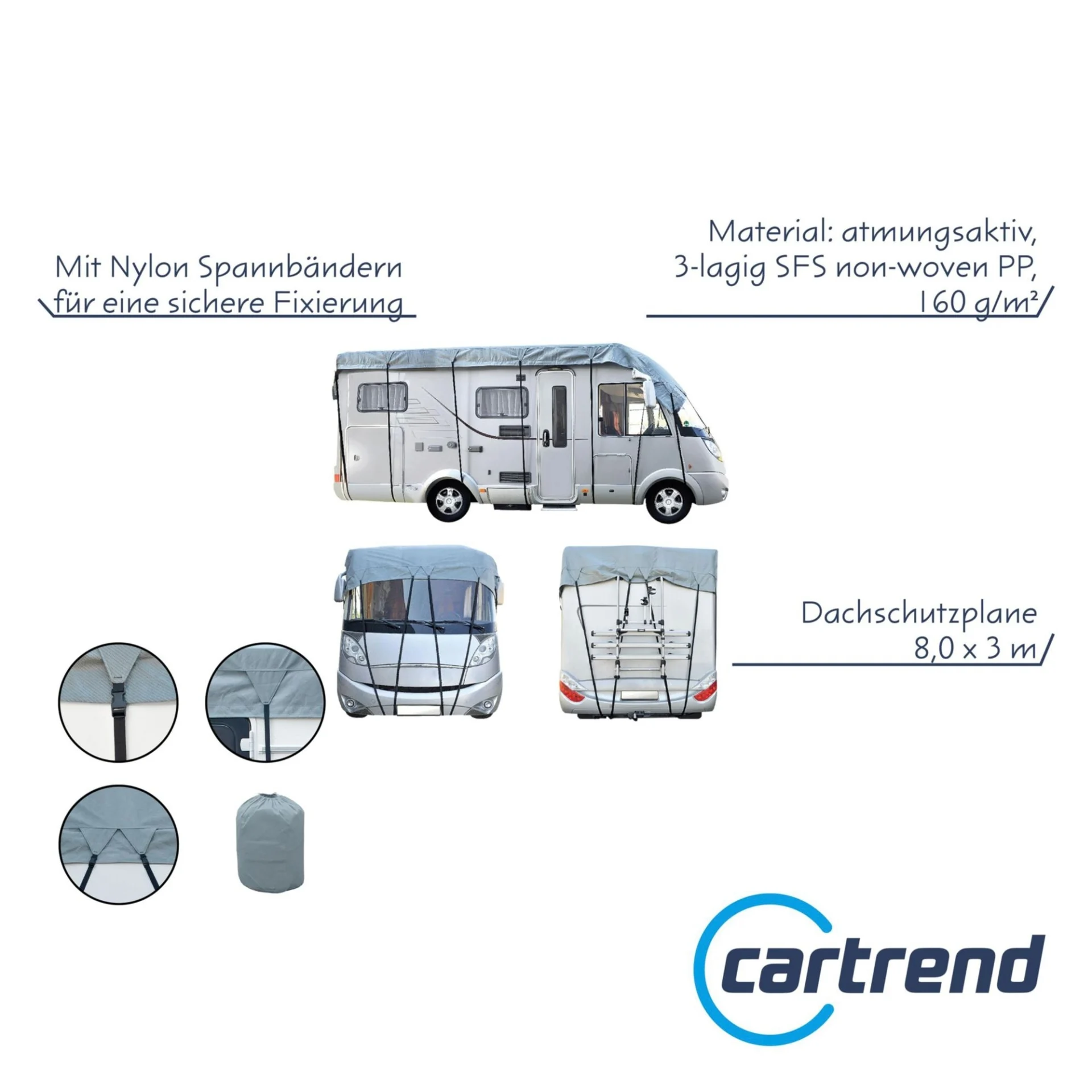 Bâche de protection de toit Cartrend Caravan 8 x 3 m