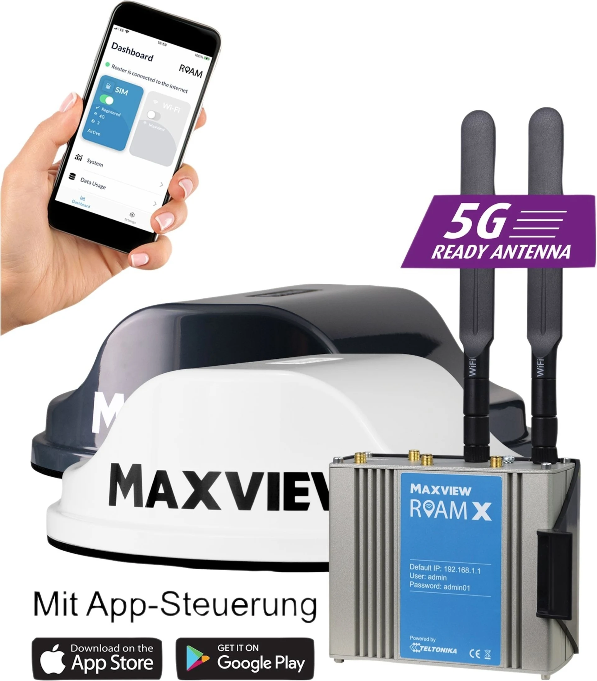 Maxview antenne LTE/WiFi Roam X anthracite
