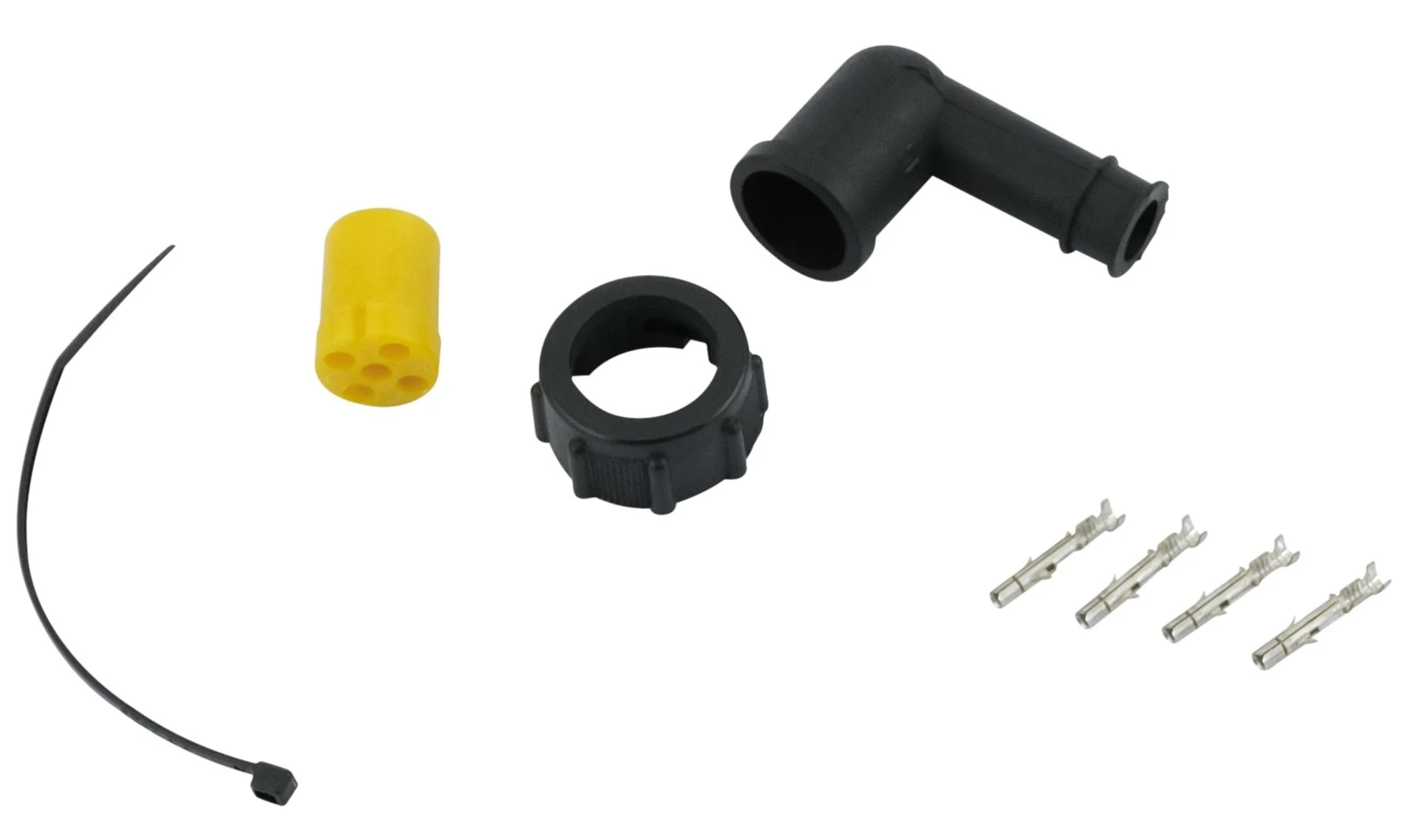 Stecker-Set 5-Pol 90° abgewinkelt gelb, links Stecker-Set 5-Pol 90° abgewinkelt gelb, links