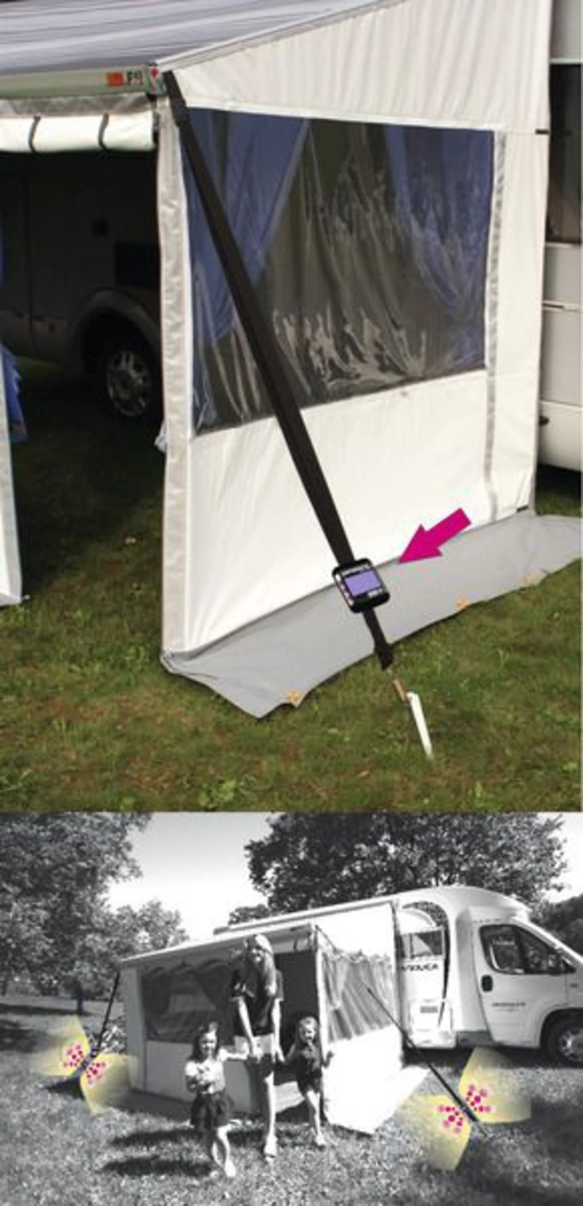 Sturmsicherung für Fiamma Markisen mit LED Tiedown Solar Licht