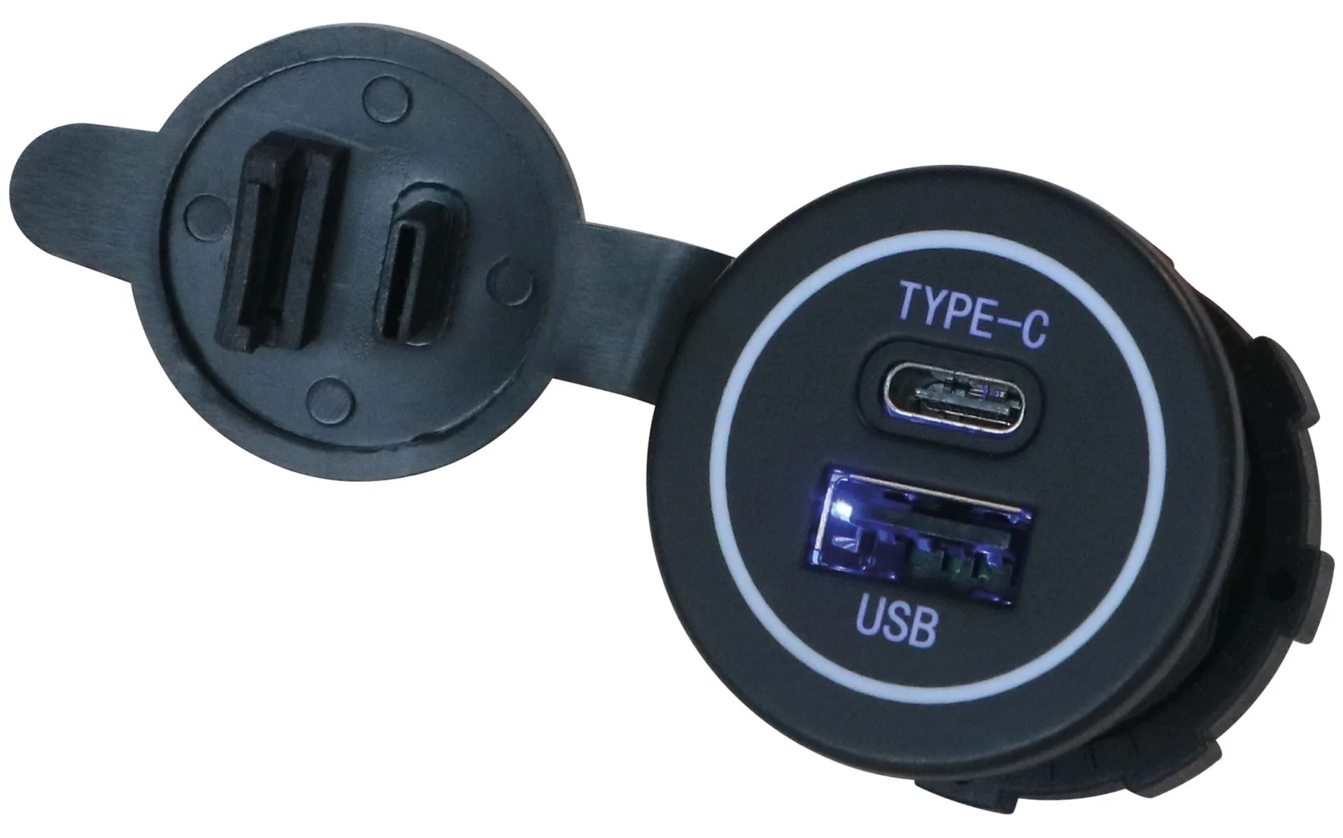 Einbausteckdose 1x USB-A und 1x USB-C